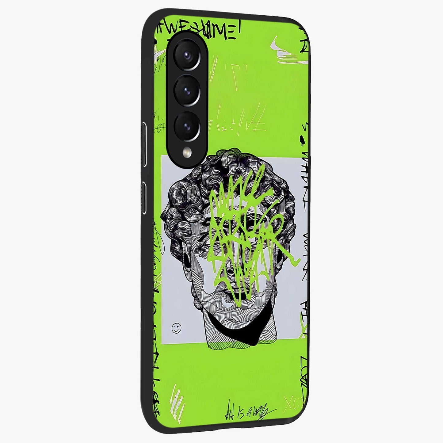 Neo Graffiti Rebellion Glass Case upright view showcasing colorful graffiti artwork with bold modern street style.