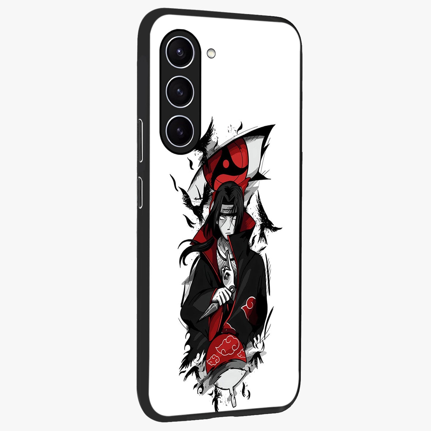 Itachi Limited Edition Naruto Anime Glass Case upright view showcasing intense anime artwork with powerful character theme.