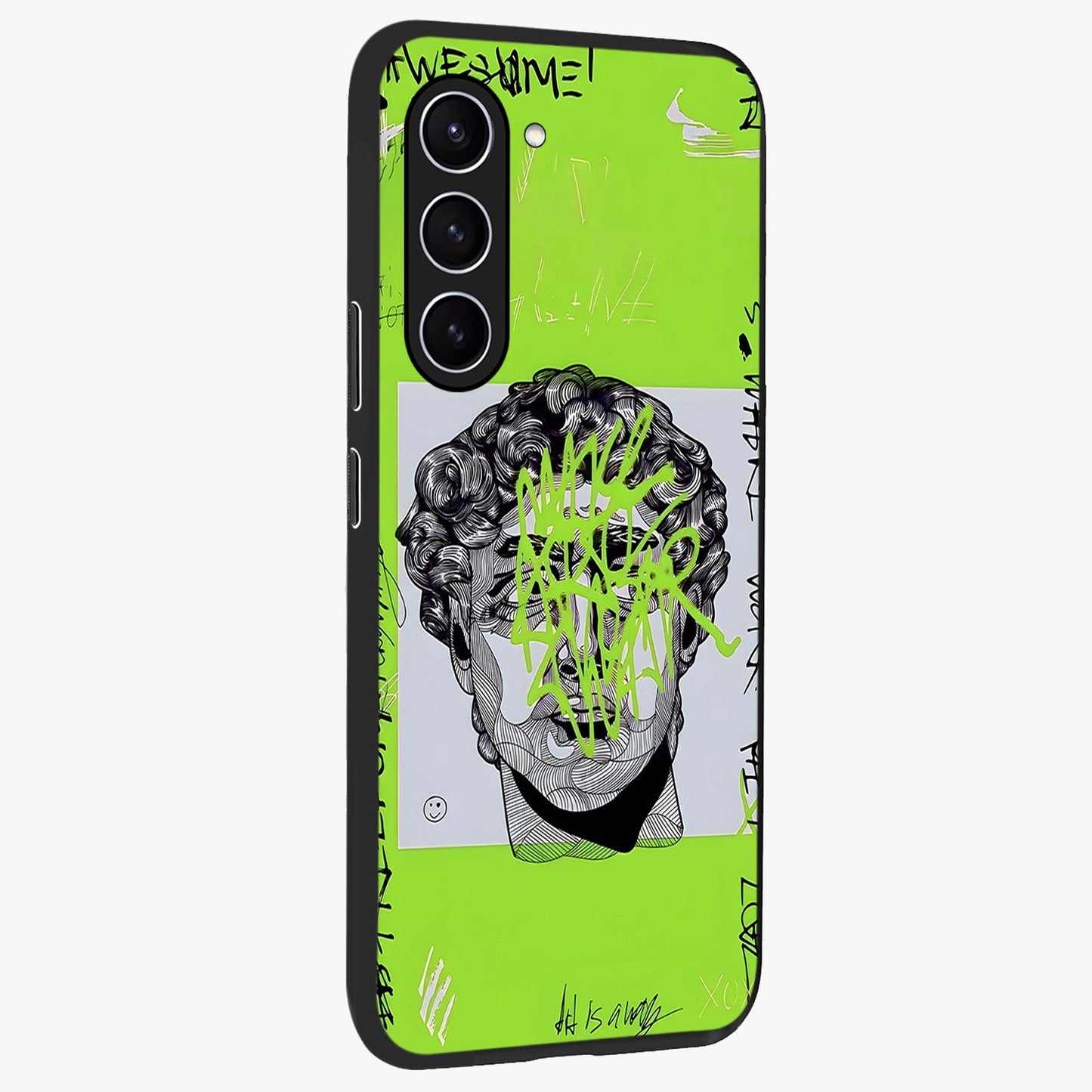 Neo Graffiti Rebellion Glass Case upright view showcasing colorful graffiti artwork with bold modern street style.