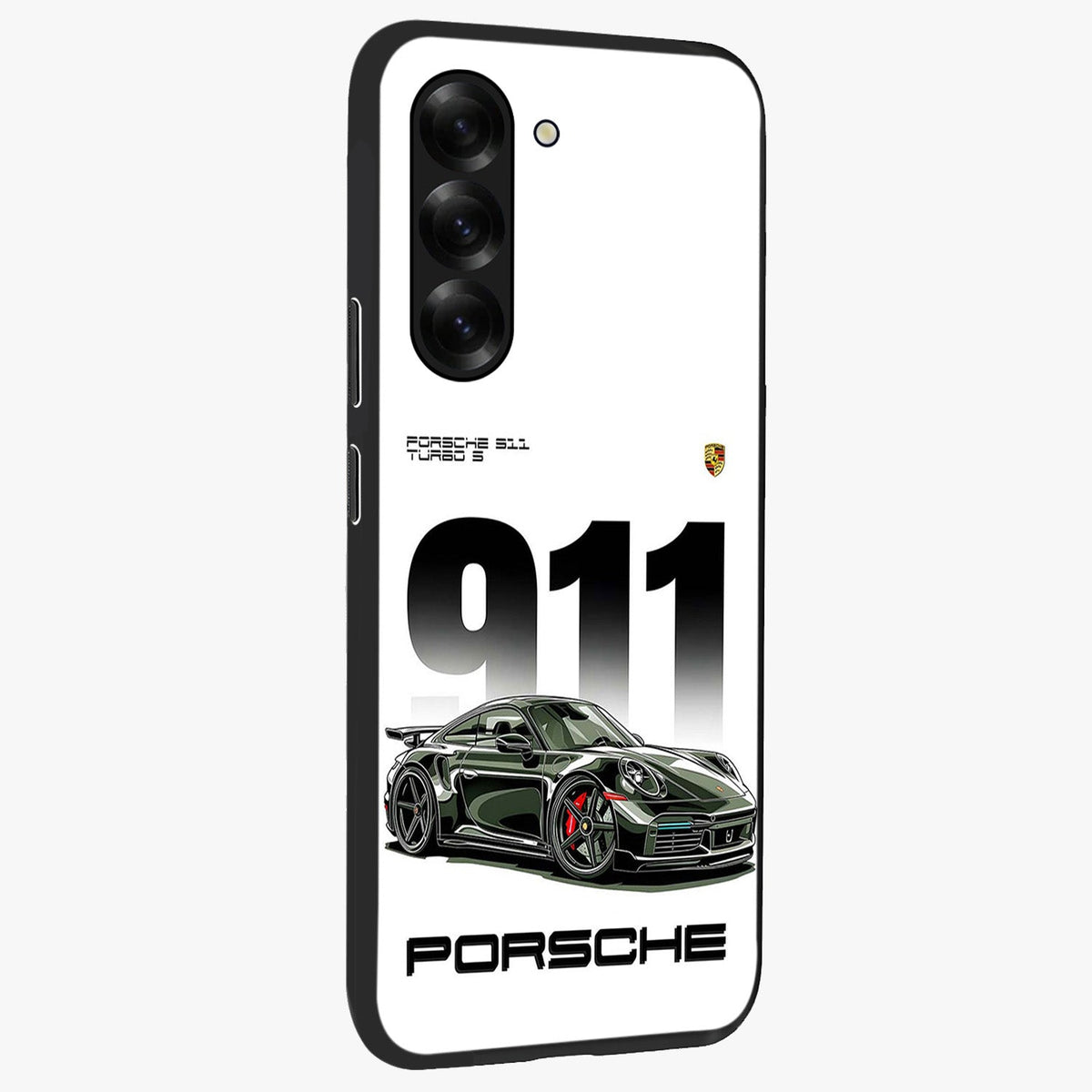 911 Turbo Dominance Glass Case upright perspective showcasing powerful racing design and modern automotive aesthetic.