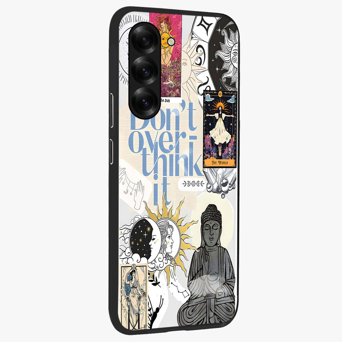 Ethereal Thoughts Glass Case upright view showcasing delicate artistic composition with peaceful dreamy theme.