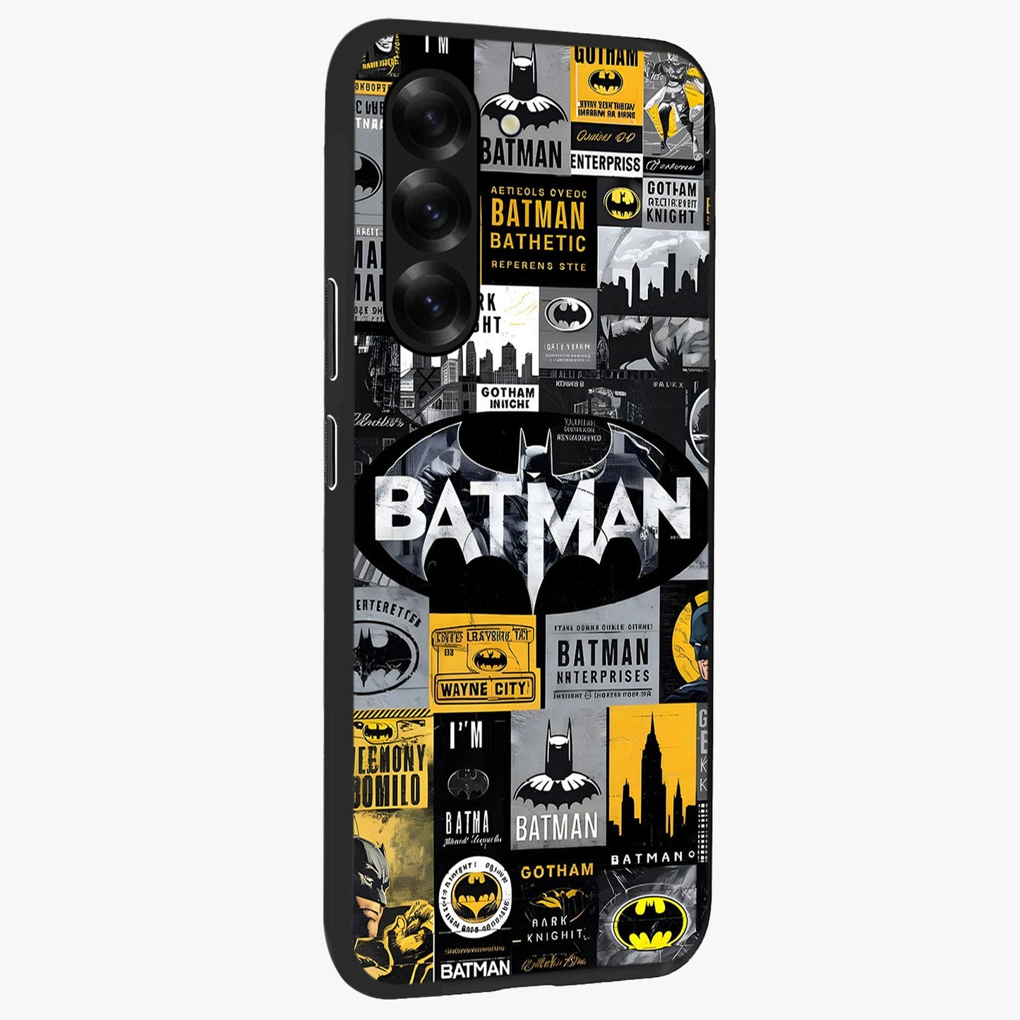 Knight Gotham Rise Glass Case upright view showcasing bold vigilante themed artwork with gothic city vibe.