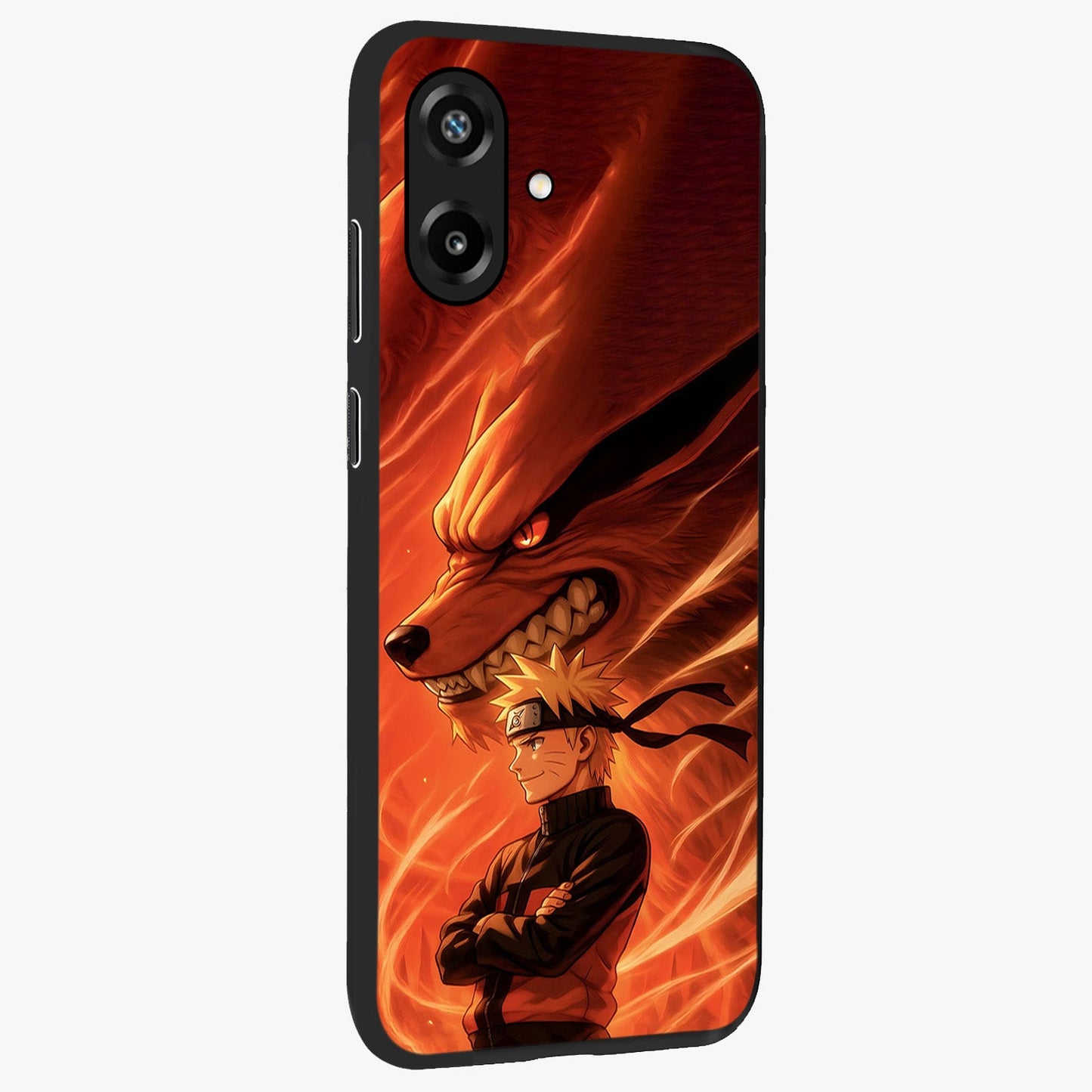 Nine Tails Legacy Glass Case upright view showcasing dramatic nine-tails artwork with intense anime themed design.