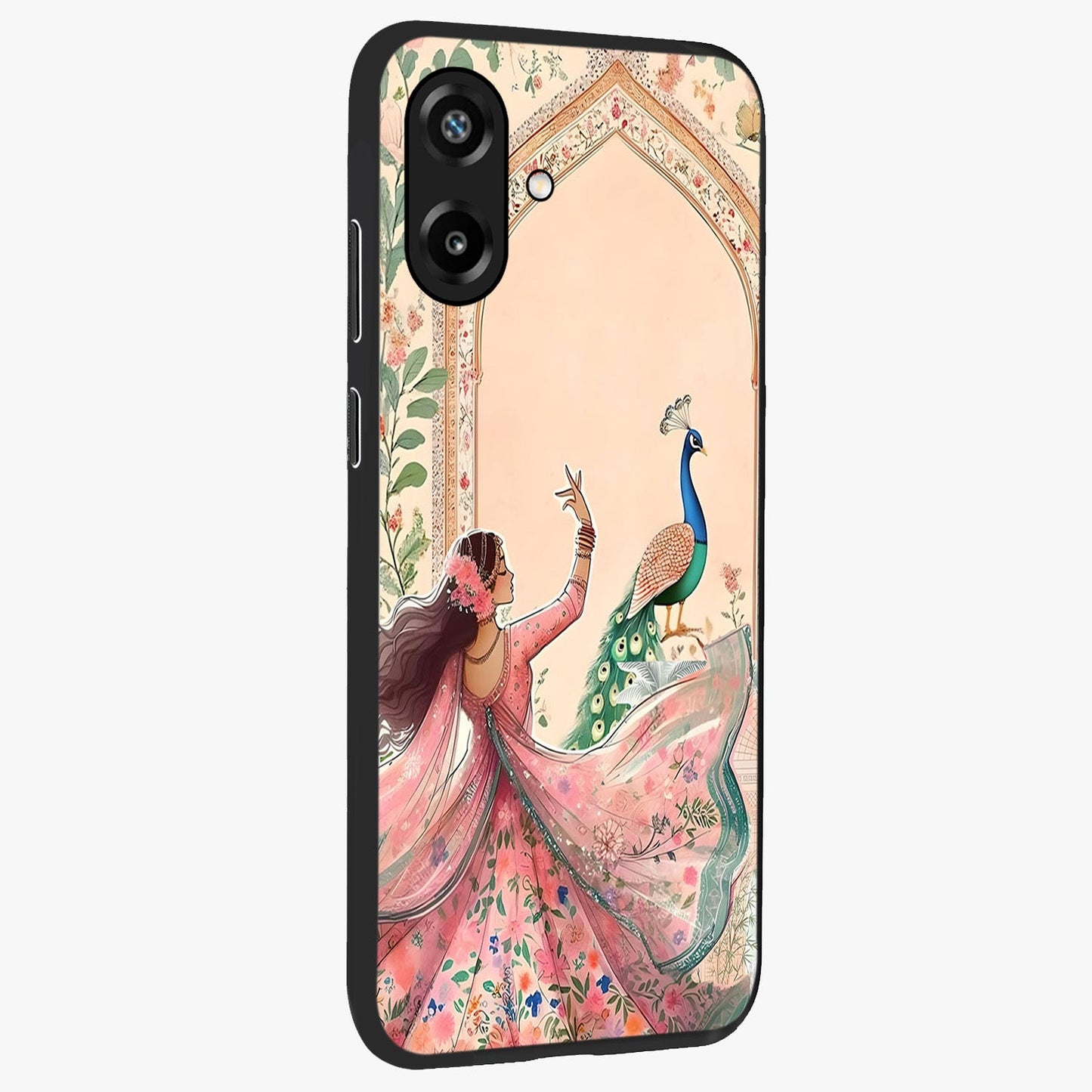 Royal Grace Muse Glass Case upright view showcasing stylish artistic artwork with sophisticated royal theme.