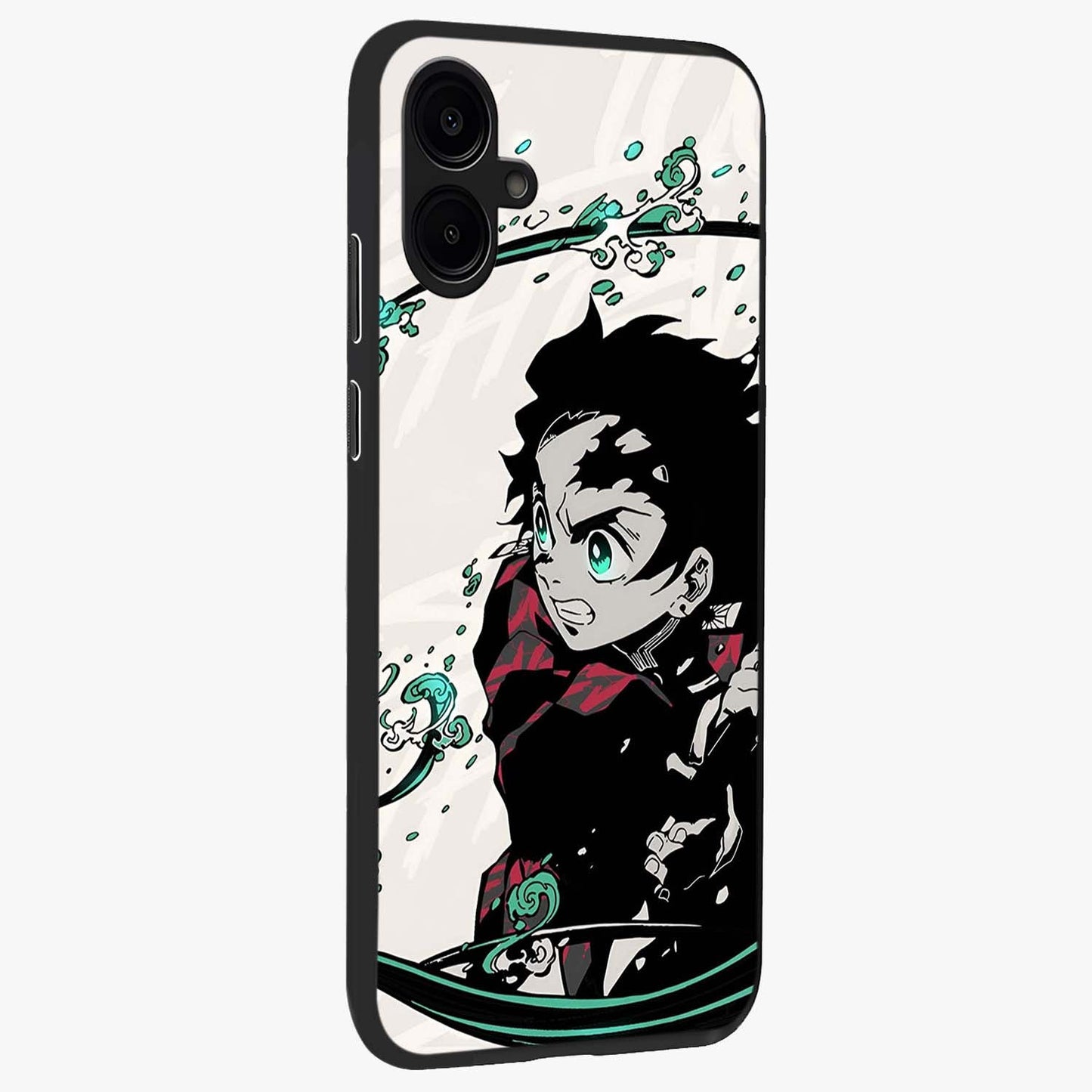 Demon Slayer Glass Case upright view showcasing powerful anime artwork with intense warrior theme.