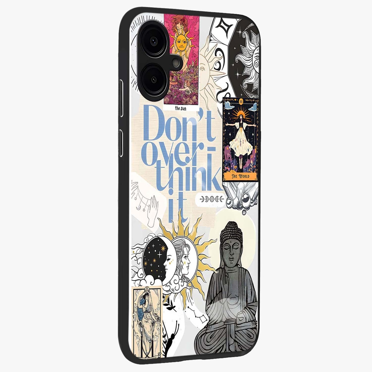 Ethereal Thoughts Glass Case upright view showcasing delicate artistic composition with peaceful dreamy theme.