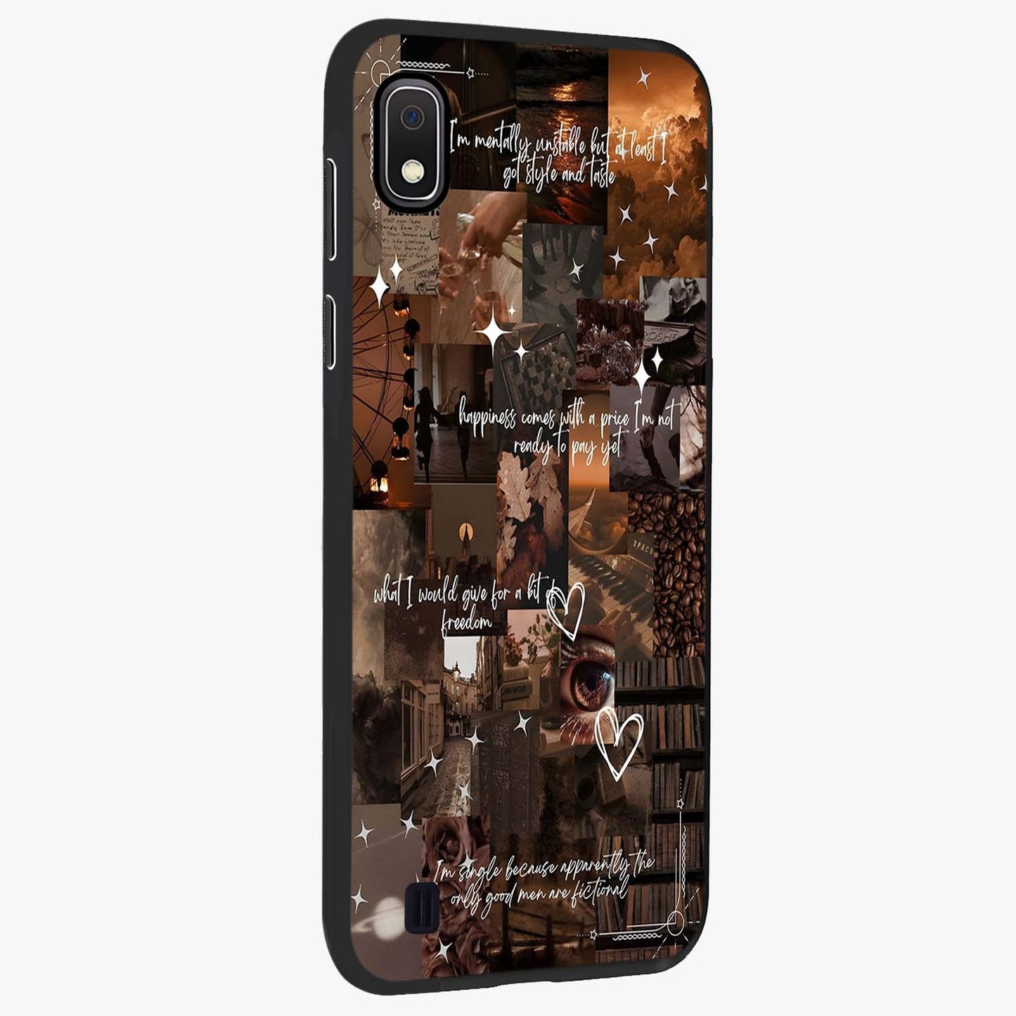 Bittersweet Aesthetic Chaos Glass Case upright view showcasing bold artistic chaos design with modern aesthetic style.