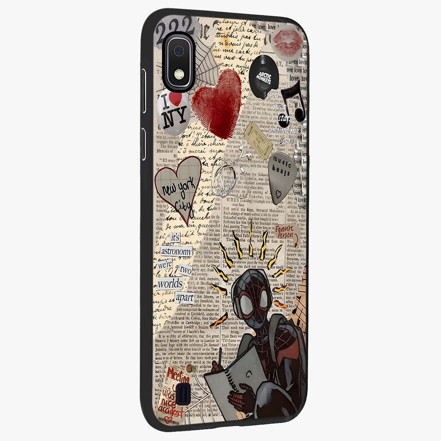 City Dream Sketch Glass Case upright view showcasing urban skyline artwork with stylish hand drawn design.