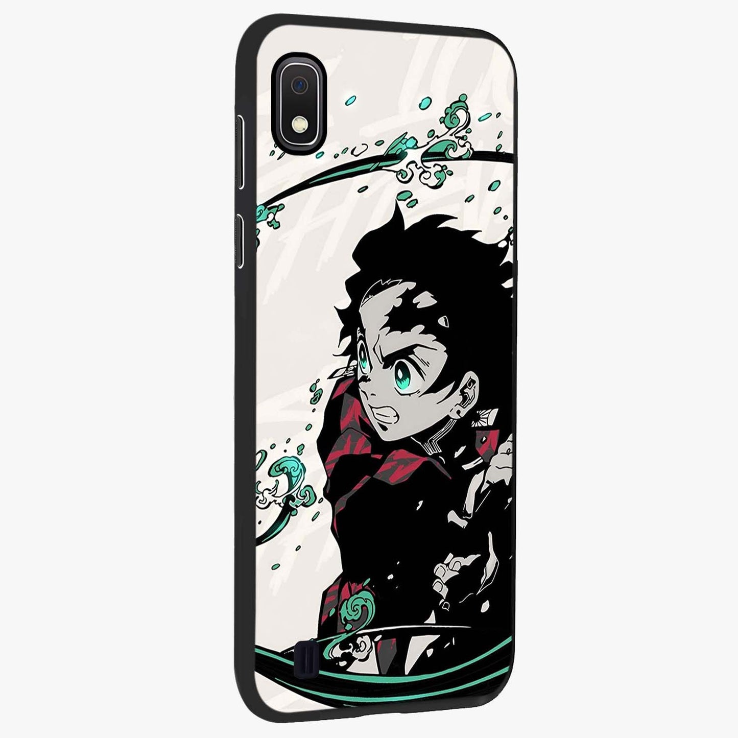 Demon Slayer Glass Case upright view showcasing powerful anime artwork with intense warrior theme.
