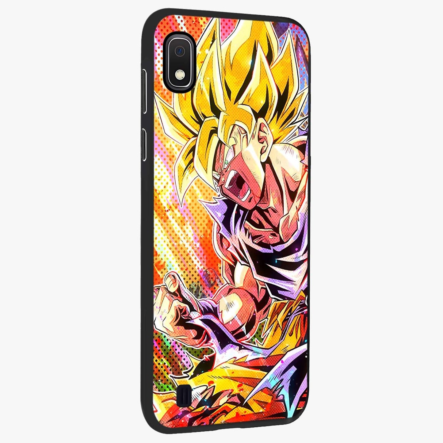 Firing Goku Glass Case upright view showcasing energetic anime artwork with bold warrior theme.
