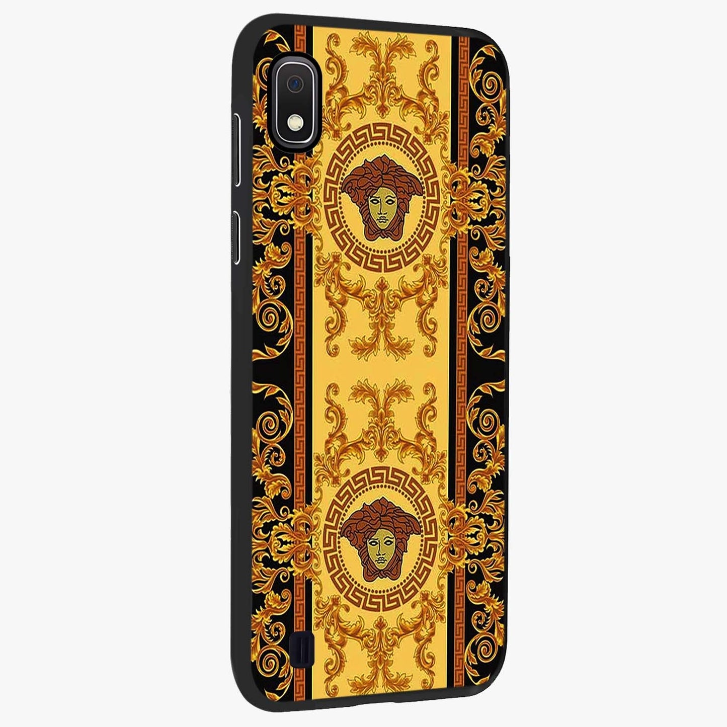 Golden Lotus Glow Glass Case upright view showcasing luminous lotus artwork with peaceful divine theme.