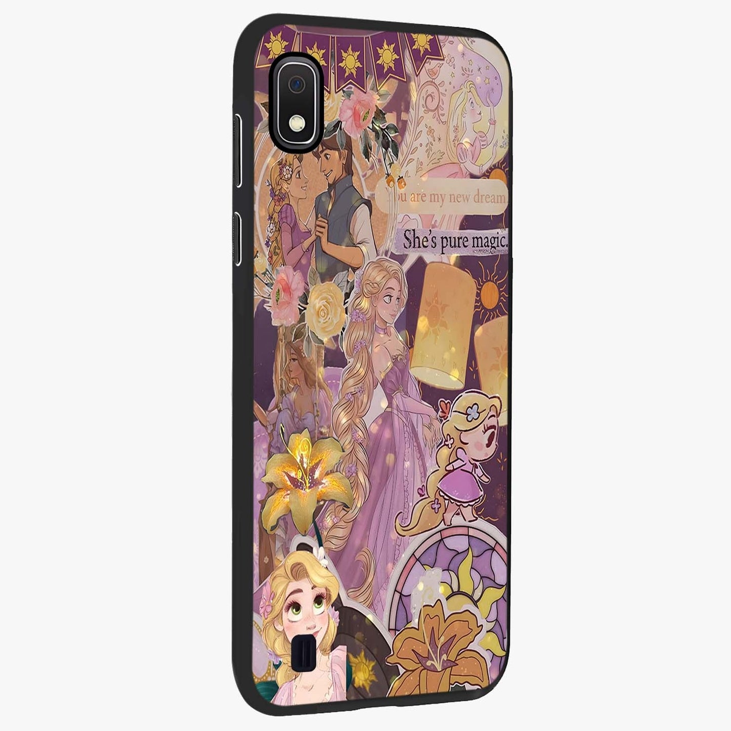 Magical Tangled Dream Glass Case upright view showcasing enchanting artistic artwork with dreamy fantasy theme.