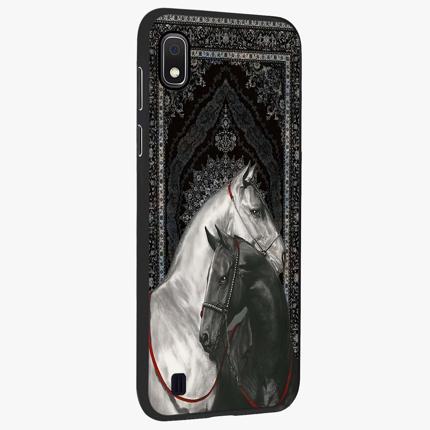 Majestic Ride Legacy Glass Case upright view showcasing dynamic ride inspired artwork with modern automotive theme.