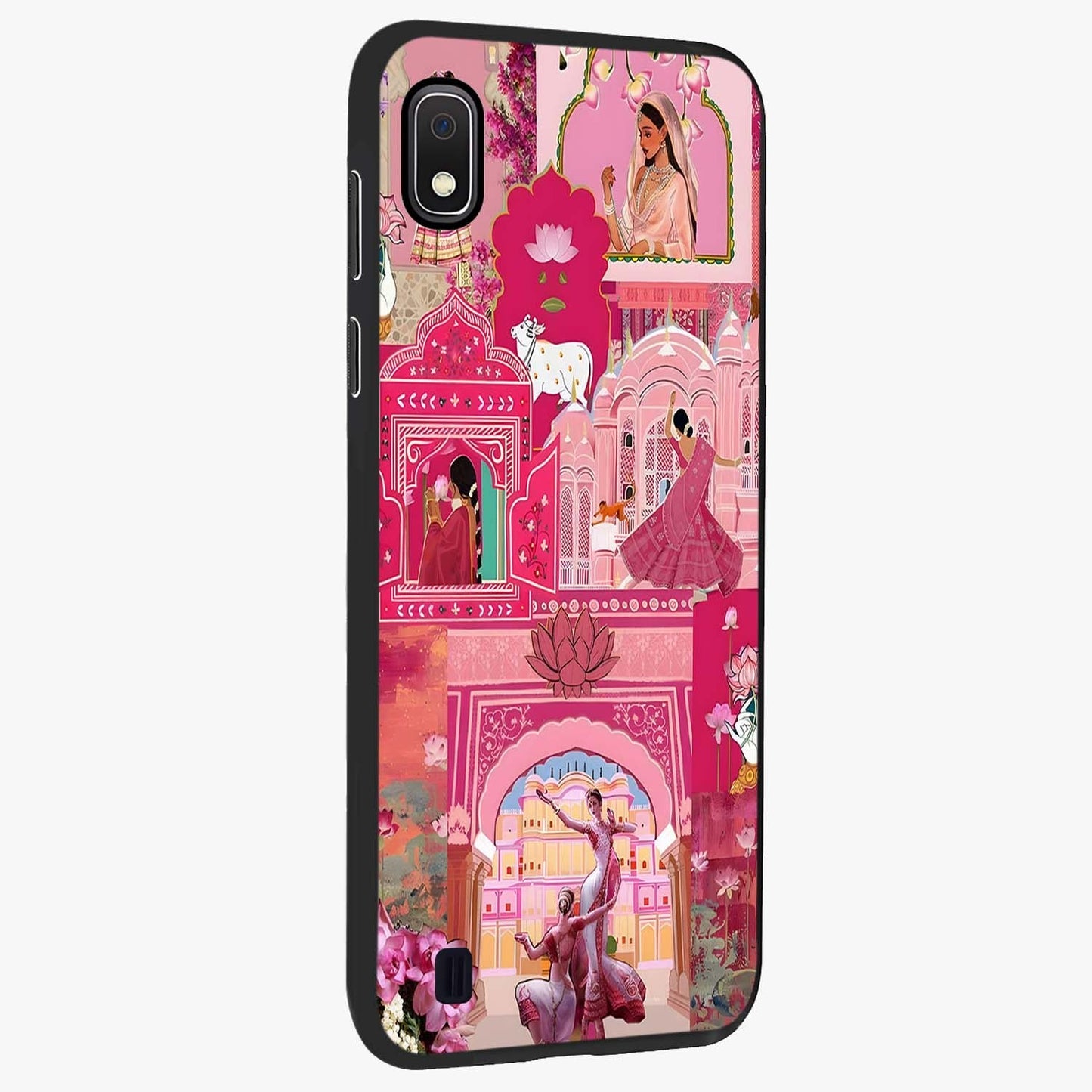 Pink Palace Muse Glass Case upright view showcasing artistic palace artwork with graceful royal theme.