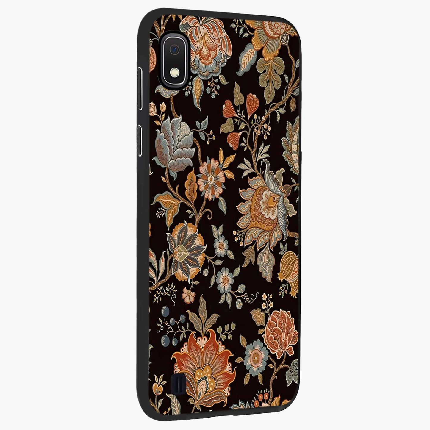 Vintage Floral Dream Glass Case upright view showcasing delicate floral artwork with timeless vintage theme.