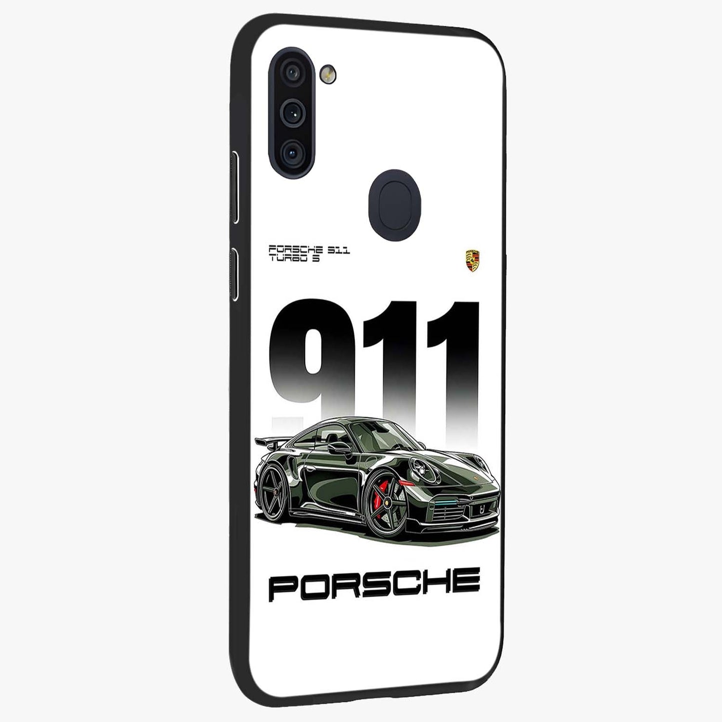 911 Turbo Dominance Glass Case upright perspective showcasing powerful racing design and modern automotive aesthetic.