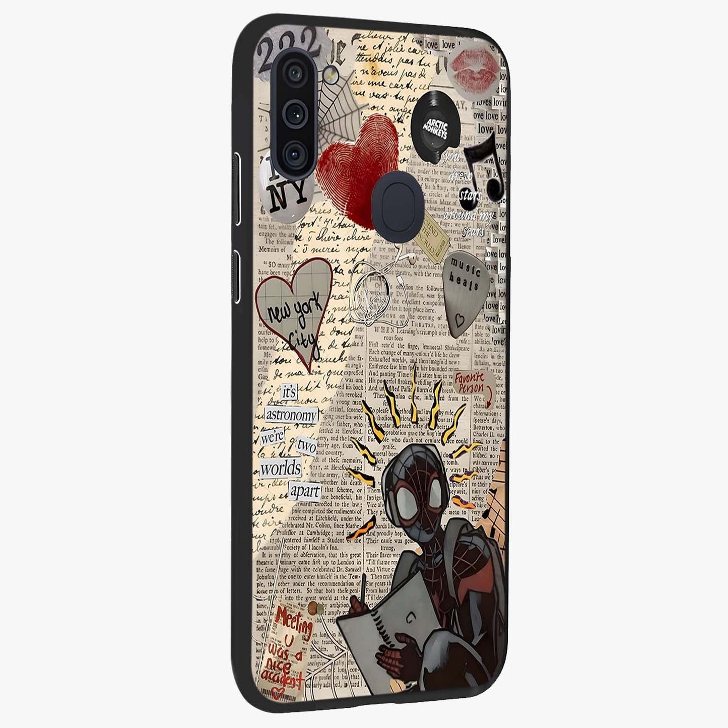 City Dream Sketch Glass Case upright view showcasing urban skyline artwork with stylish hand drawn design.