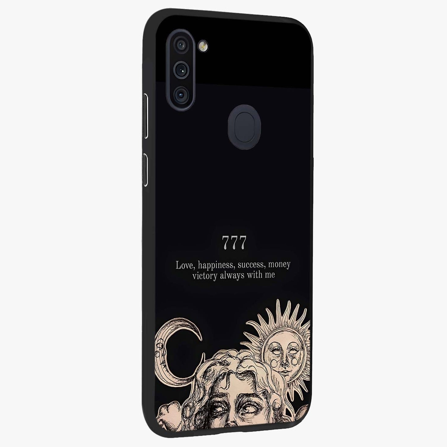 Mystic Victory Aura Glass Case upright view showcasing powerful victory themed artwork with spiritual energy vibe.