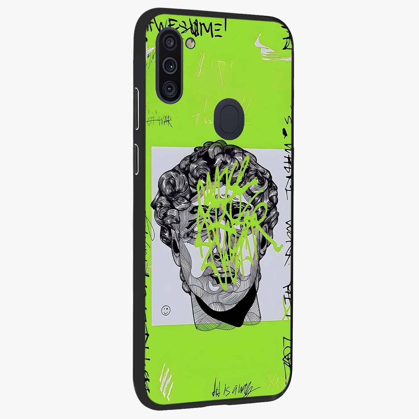 Neo Graffiti Rebellion Glass Case upright view showcasing colorful graffiti artwork with bold modern street style.