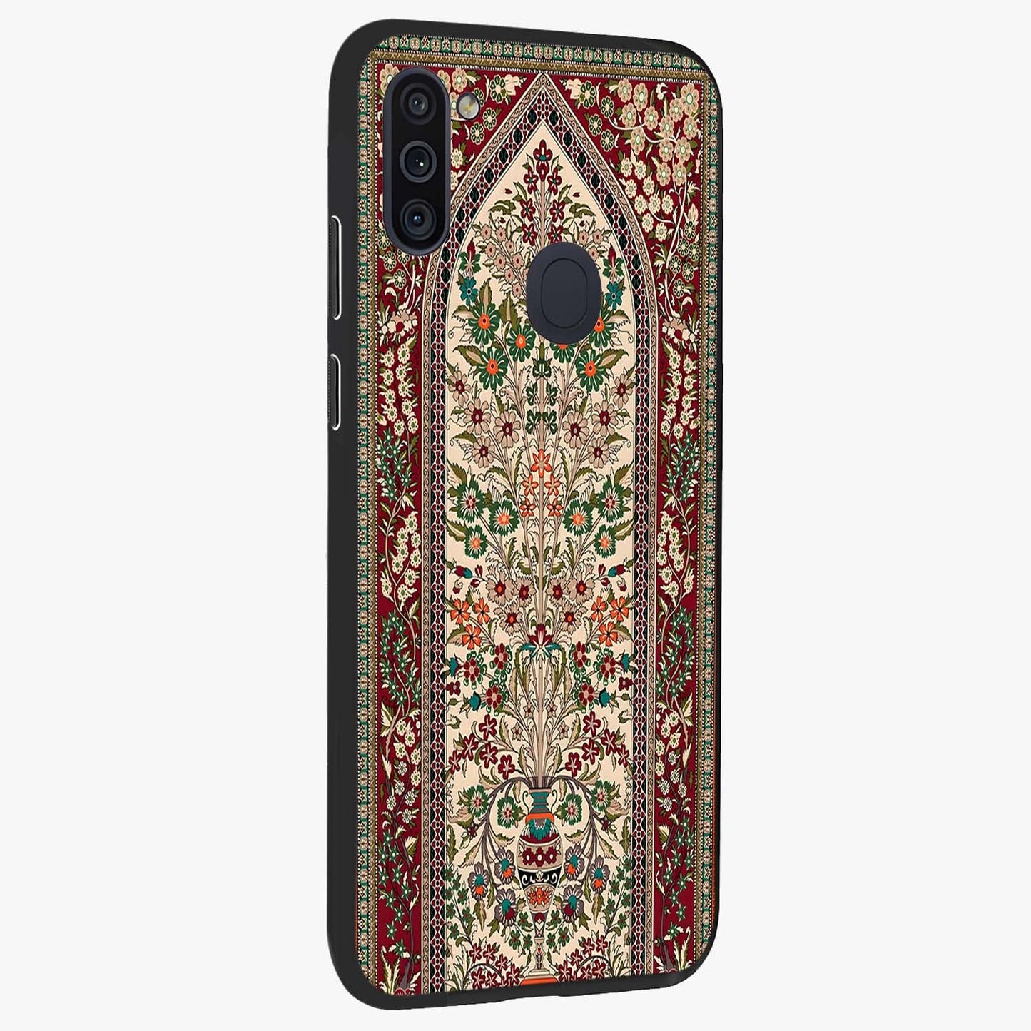 Persian Inspired Glass Case upright view showcasing decorative Persian artwork with rich heritage theme.