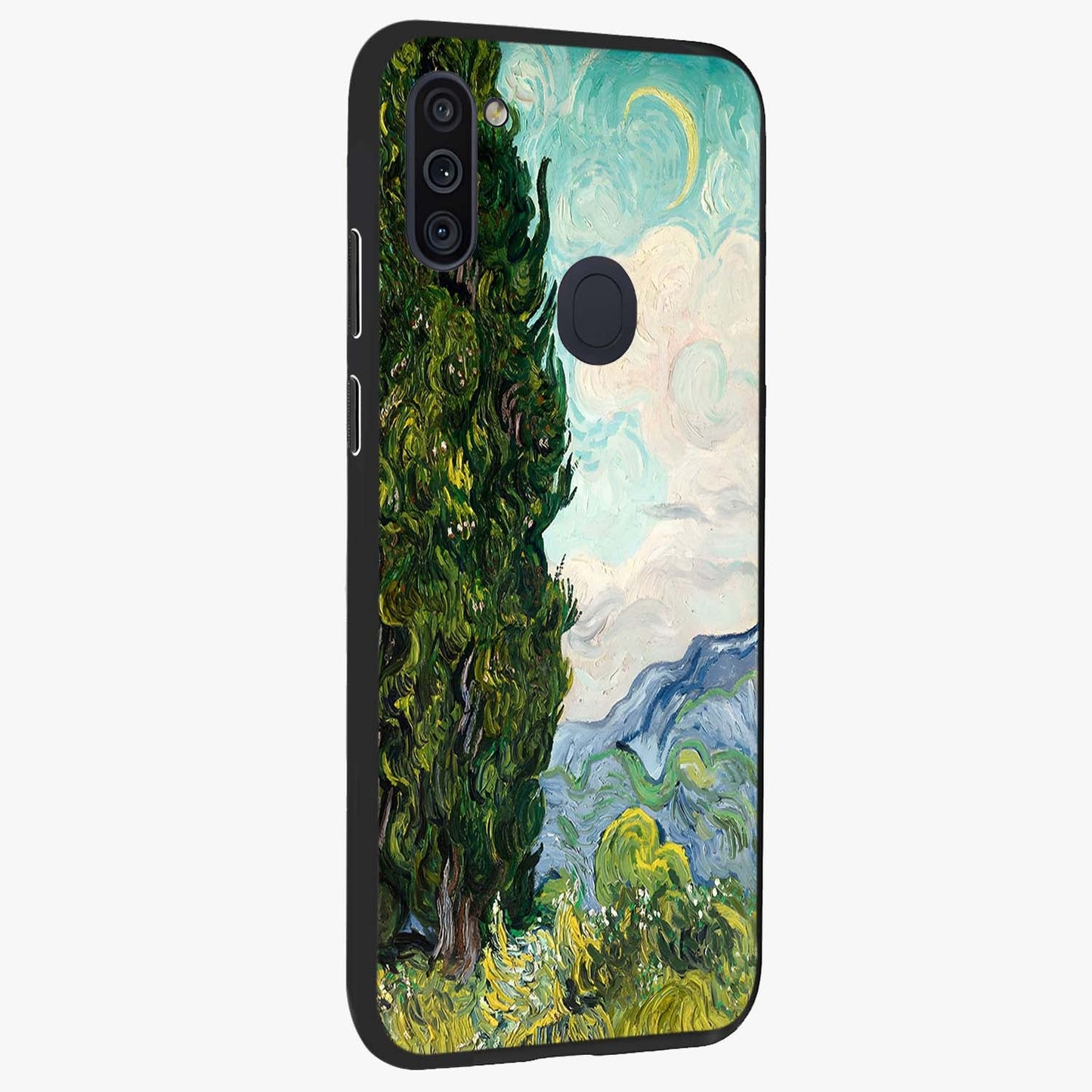 Van Gogh Vintage Art Glass Case upright view showcasing elegant vintage painting artwork with artistic heritage theme.