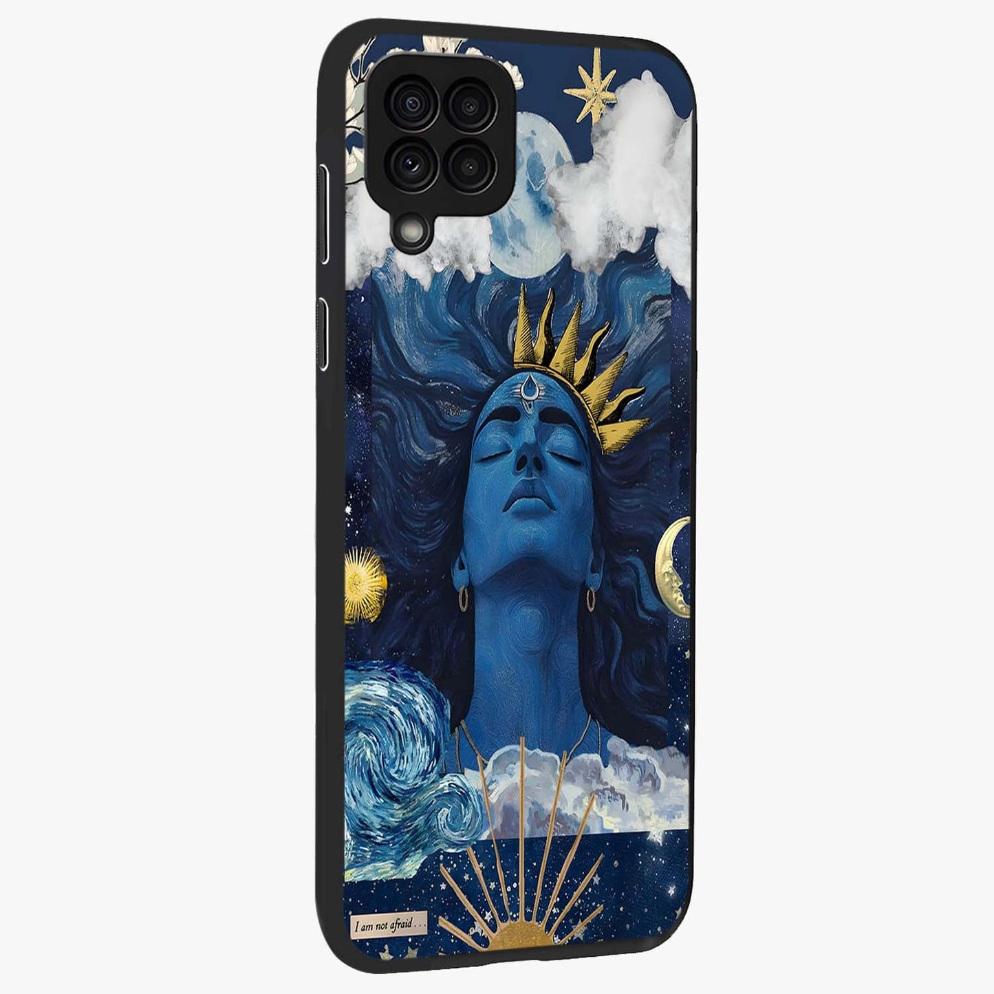 Aesthetic Lord Shiva Glass Case upright view showcasing powerful Lord Shiva artwork with devotional theme.