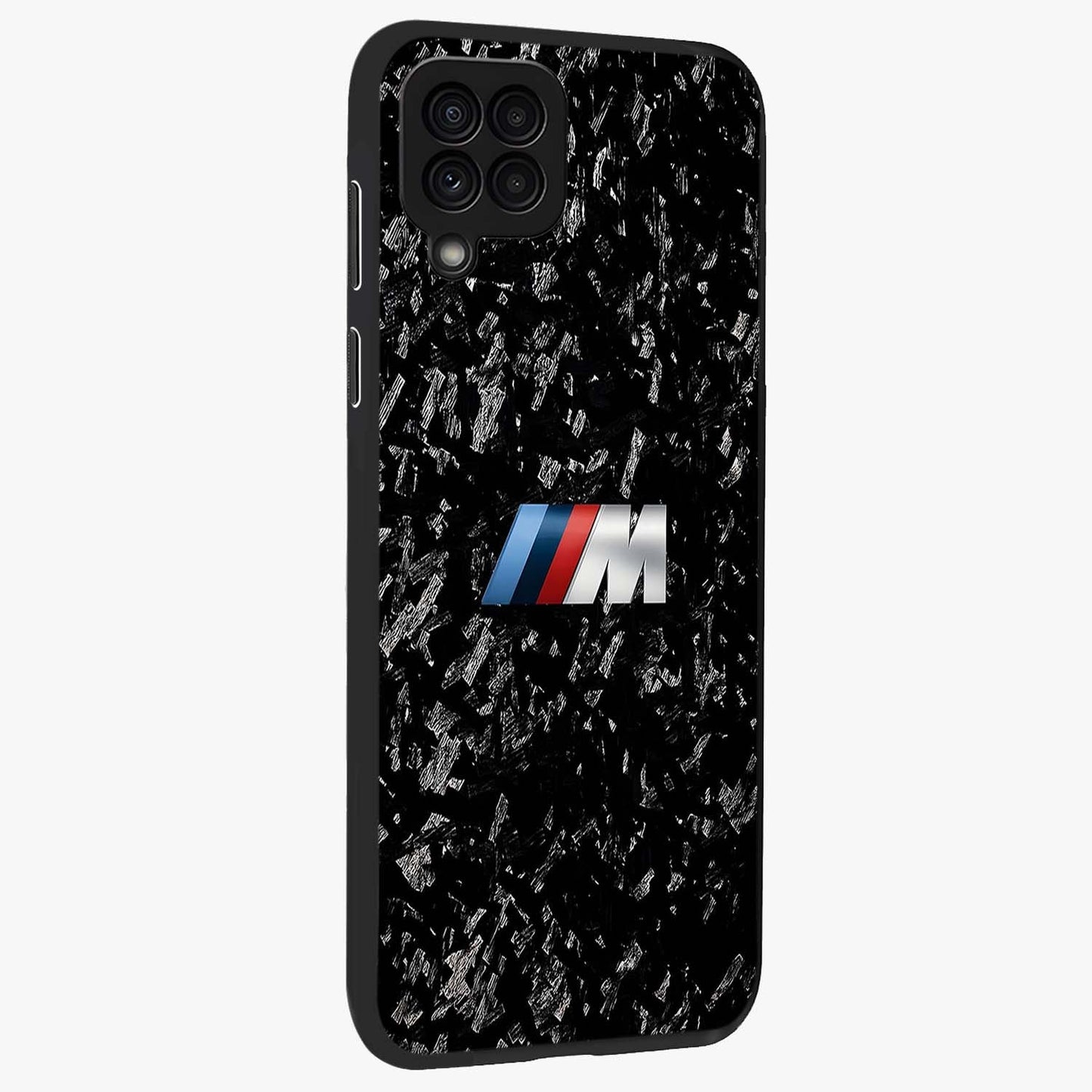 Carbon Speed Mark Glass Case upright view showcasing modern carbon speed graphic with bold automotive theme.