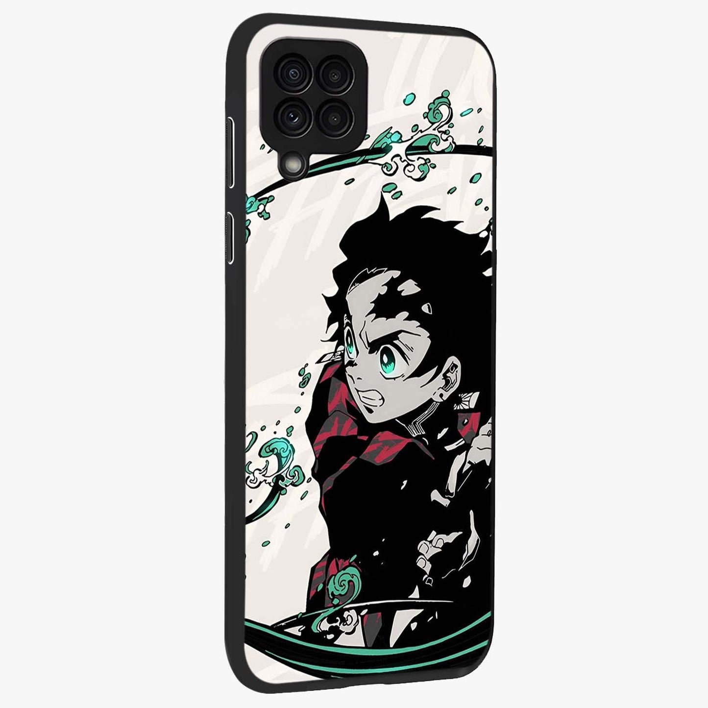 Demon Slayer Glass Case upright view showcasing powerful anime artwork with intense warrior theme.