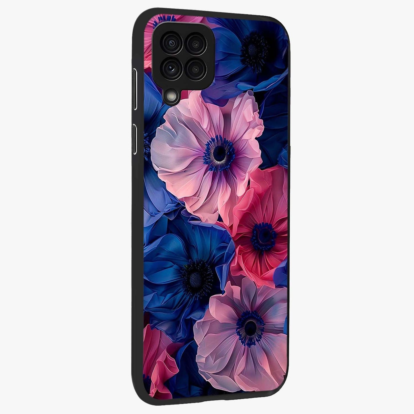 Flower Paper Art Pattern Glass Case upright view showcasing decorative paper floral artwork with creative craft style.
