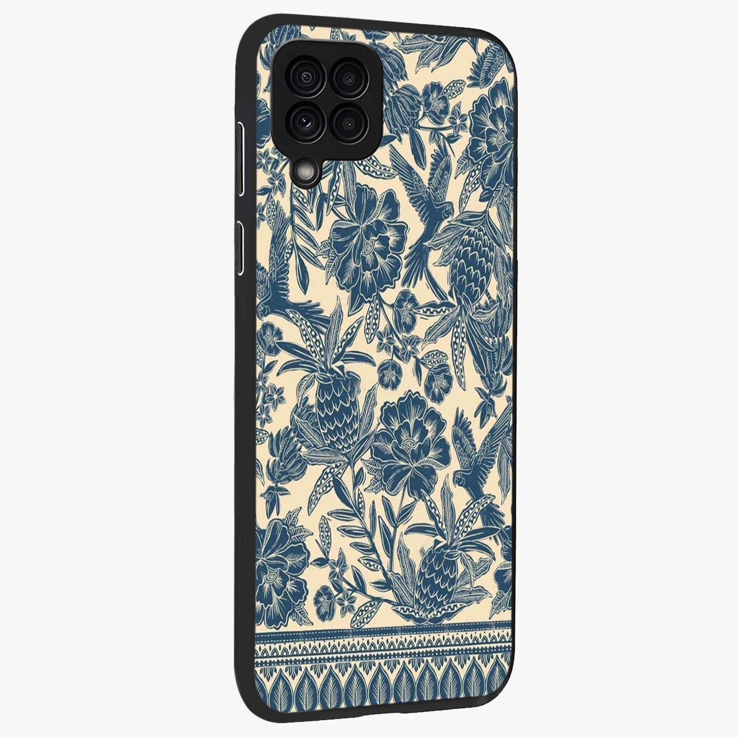 Heirloom Wild Bloom Glass Case upright view showcasing delicate wildflower artwork with timeless floral theme.