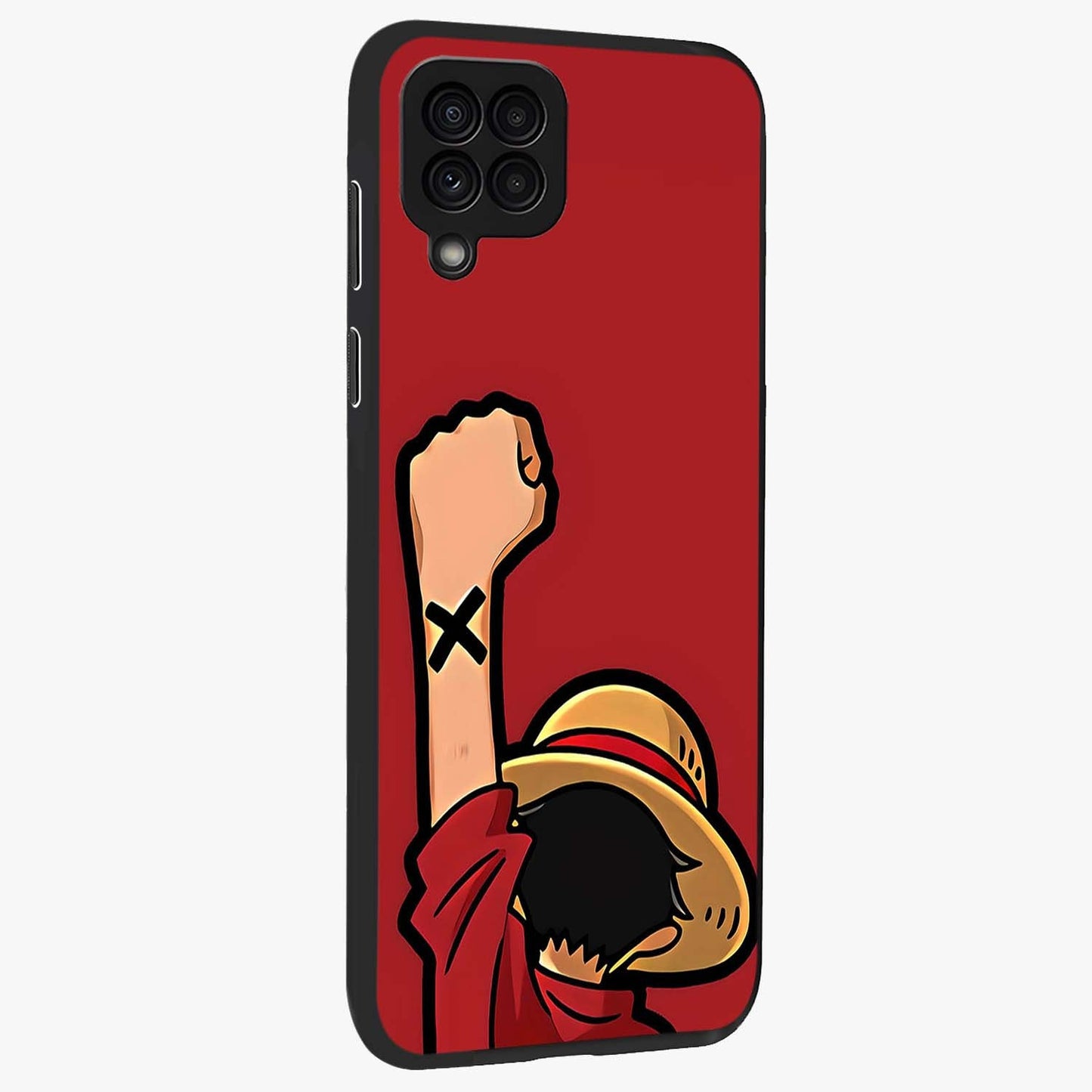 Luffy X Spirit Glass Case upright view showcasing striking anime artwork with adventurous character theme.