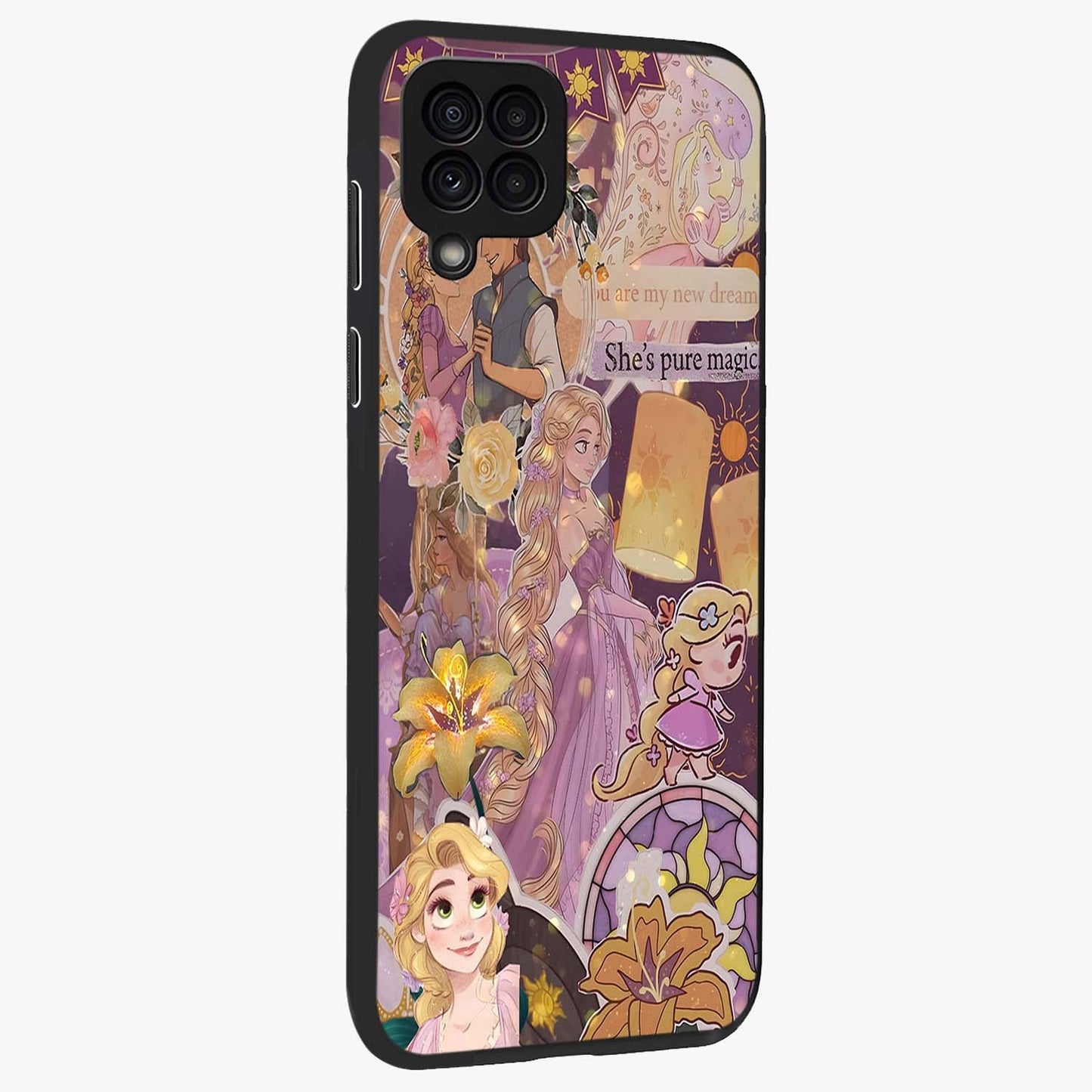 Magical Tangled Dream Glass Case upright view showcasing enchanting artistic artwork with dreamy fantasy theme.