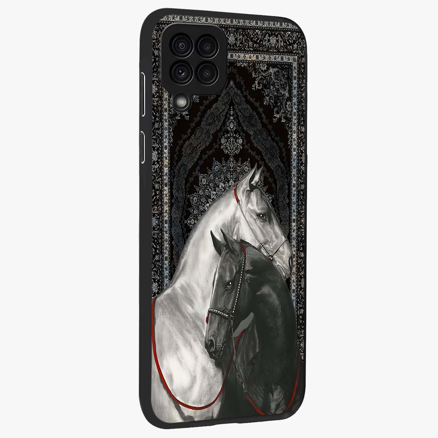Majestic Ride Legacy Glass Case upright view showcasing dynamic ride inspired artwork with modern automotive theme.