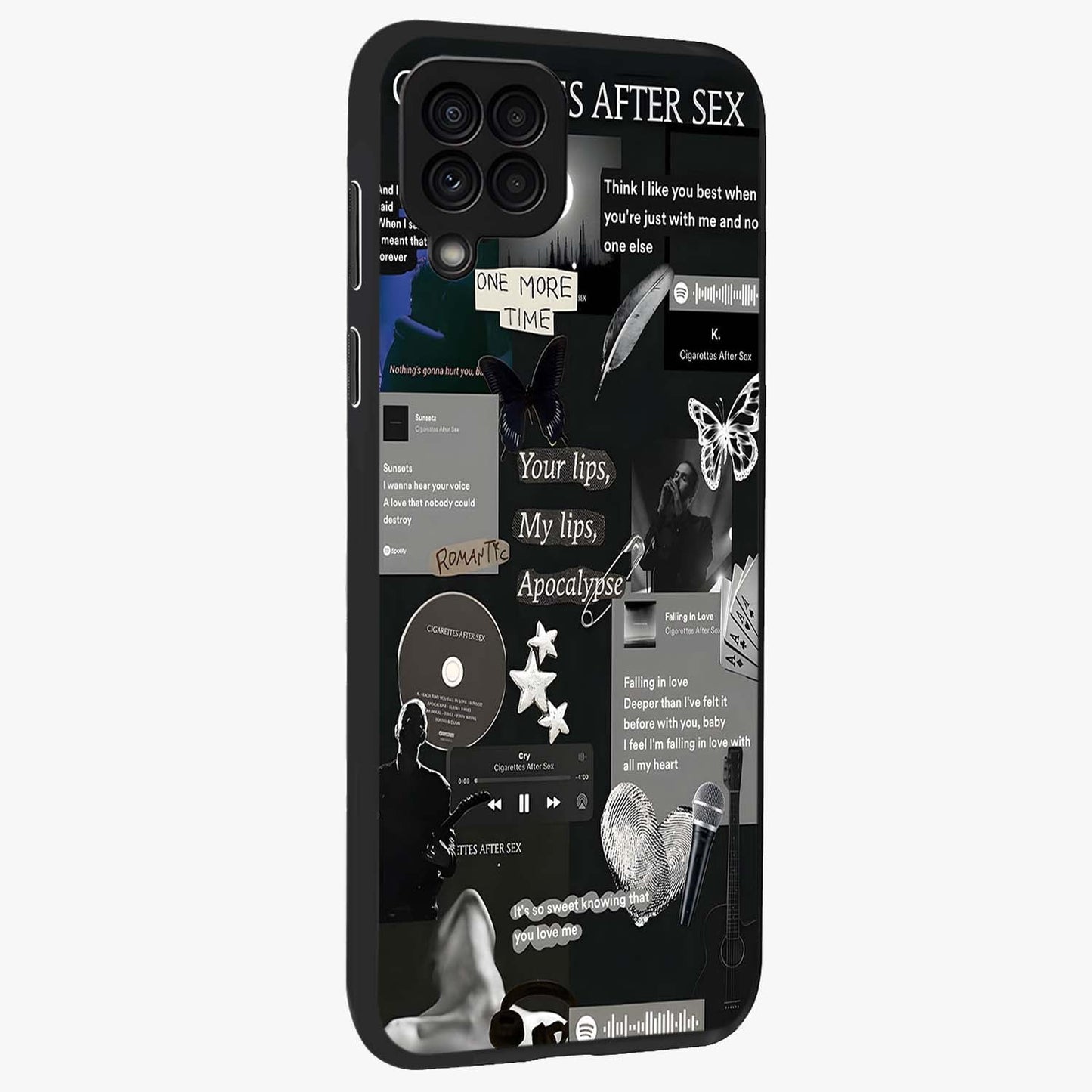 Midnight Love Echo Glass Case upright view showcasing expressive romantic artwork with dreamy midnight theme.