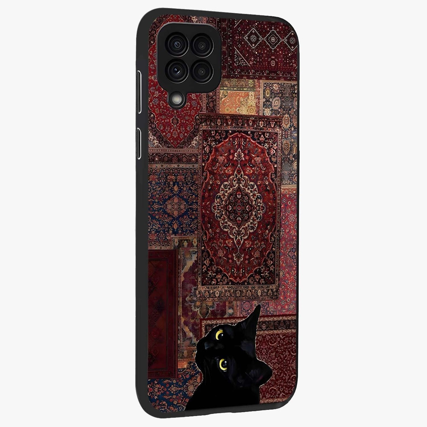 Regal Magic Cat Apple Glass Case upright view showcasing charming cat artwork with playful magical theme.
