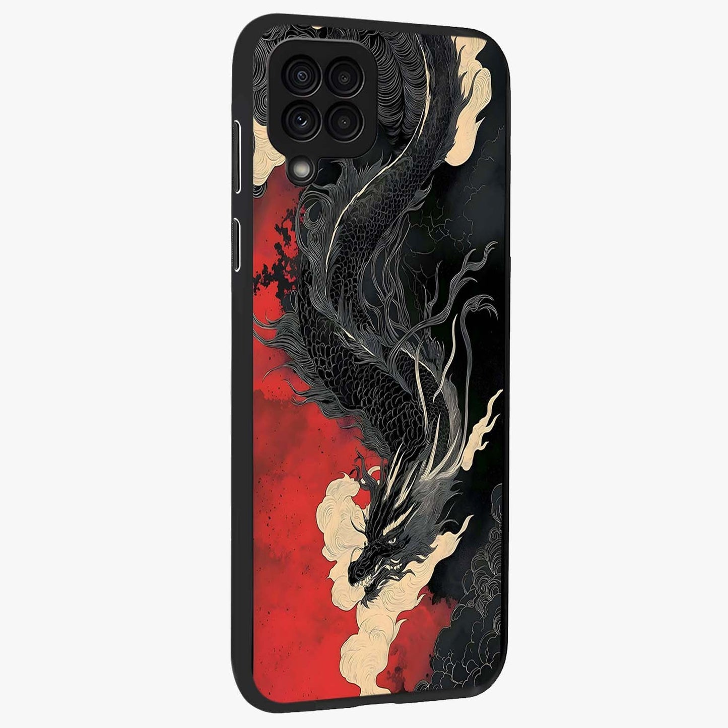 Shadow Dragon Fury Glass Case upright view showcasing intense dragon artwork with dramatic shadow theme.