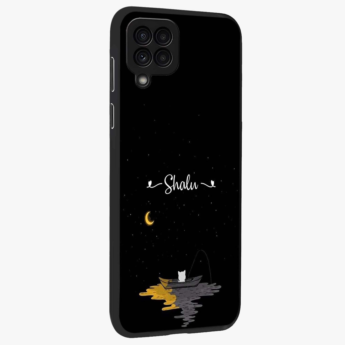 Silent Night Row Glass Case upright view showcasing tranquil night artwork with serene landscape theme.