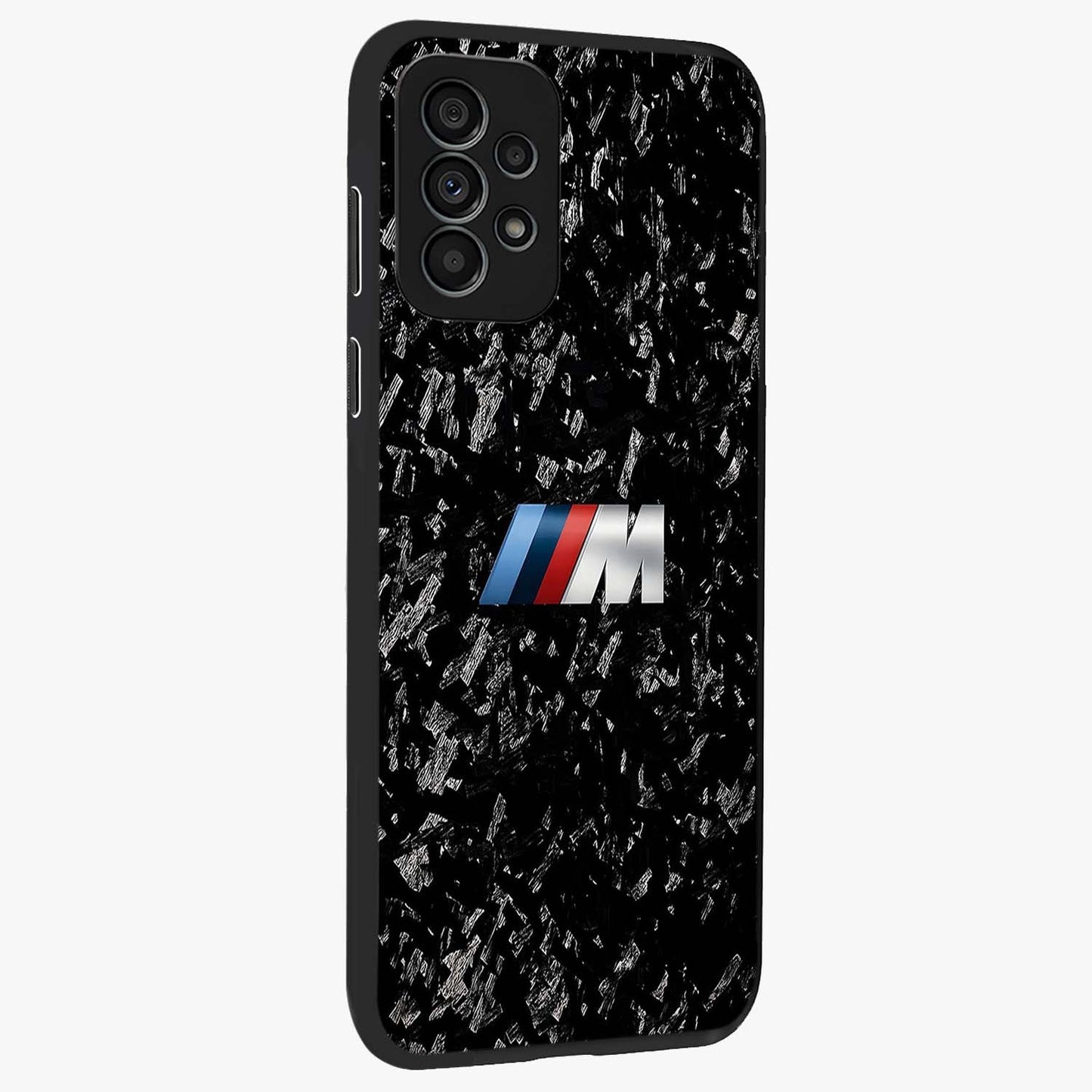 Carbon Speed Mark Glass Case upright view showcasing modern carbon speed graphic with bold automotive theme.