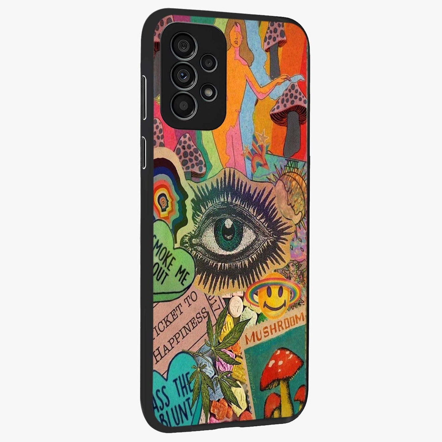 Mystic Eye Wonderland Glass Case upright view showcasing symbolic eye artwork with mysterious fantasy theme.