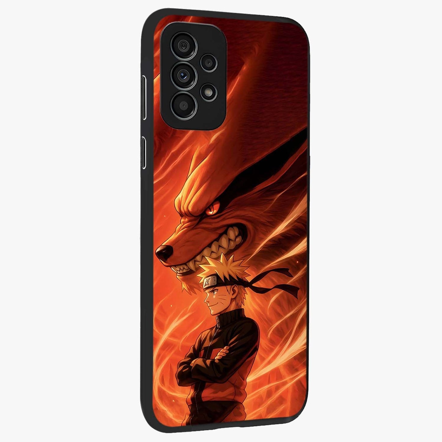 Nine Tails Legacy Glass Case upright view showcasing dramatic nine-tails artwork with intense anime themed design.