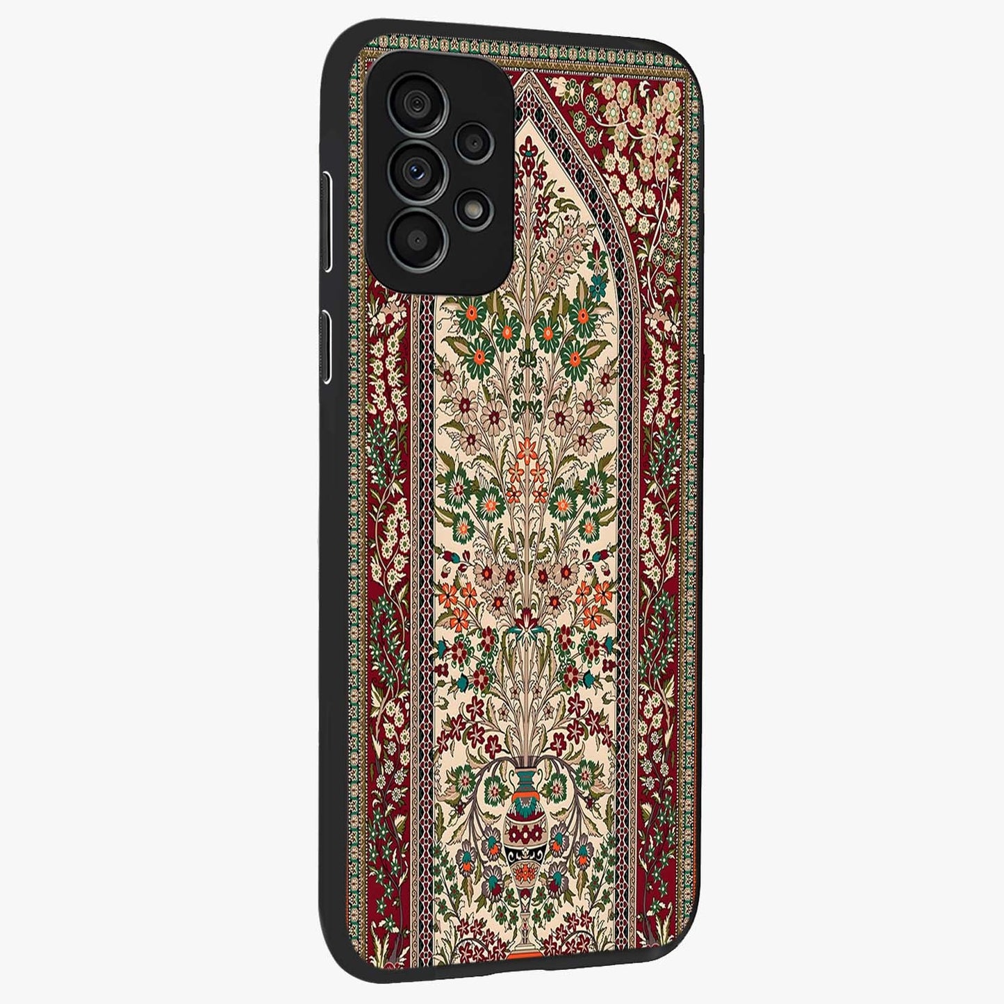 Persian Inspired Glass Case upright view showcasing decorative Persian artwork with rich heritage theme.
