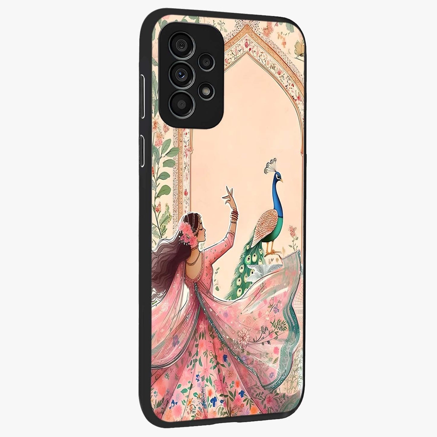 Royal Grace Muse Glass Case upright view showcasing stylish artistic artwork with sophisticated royal theme.