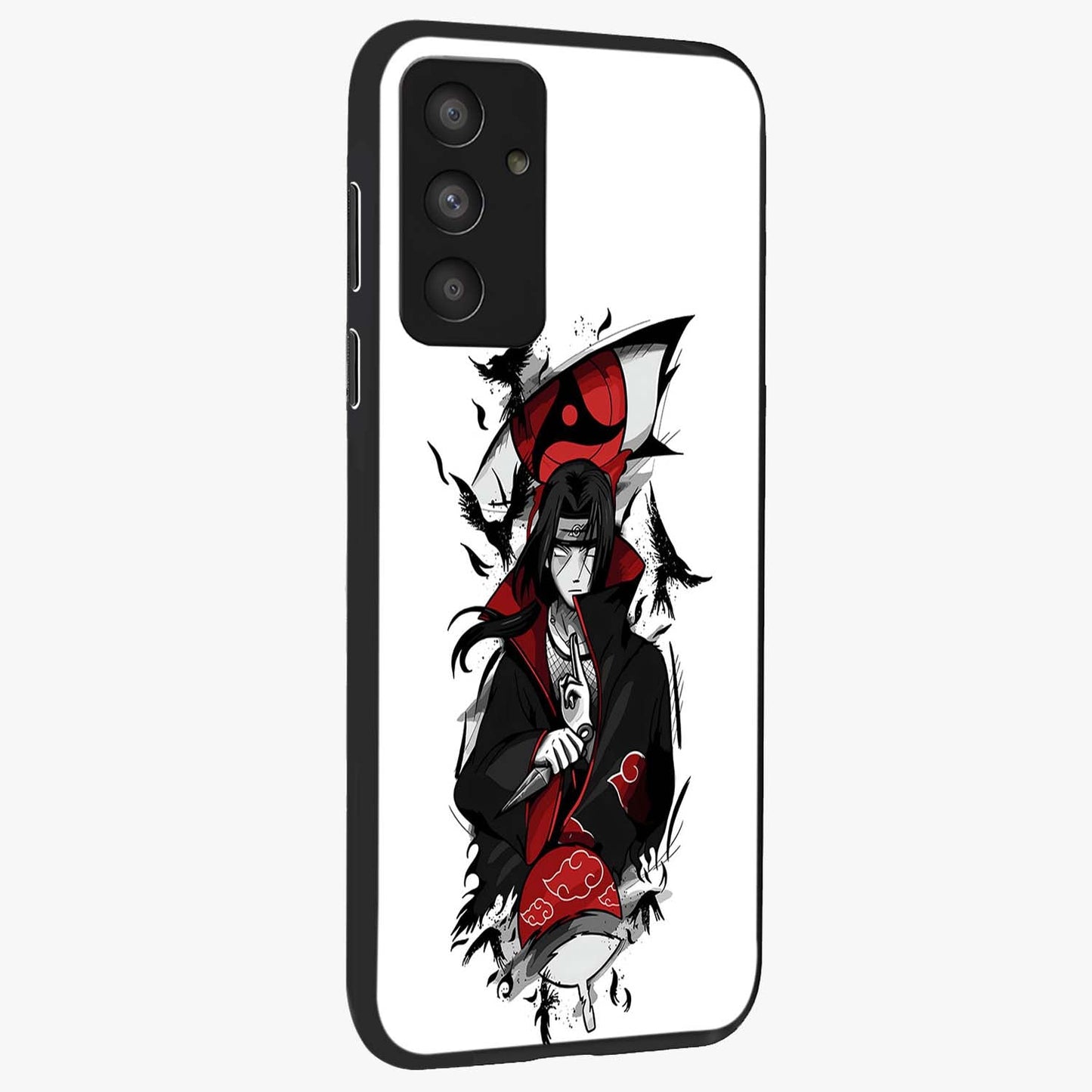 Itachi Limited Edition Naruto Anime Glass Case upright view showcasing intense anime artwork with powerful character theme.
