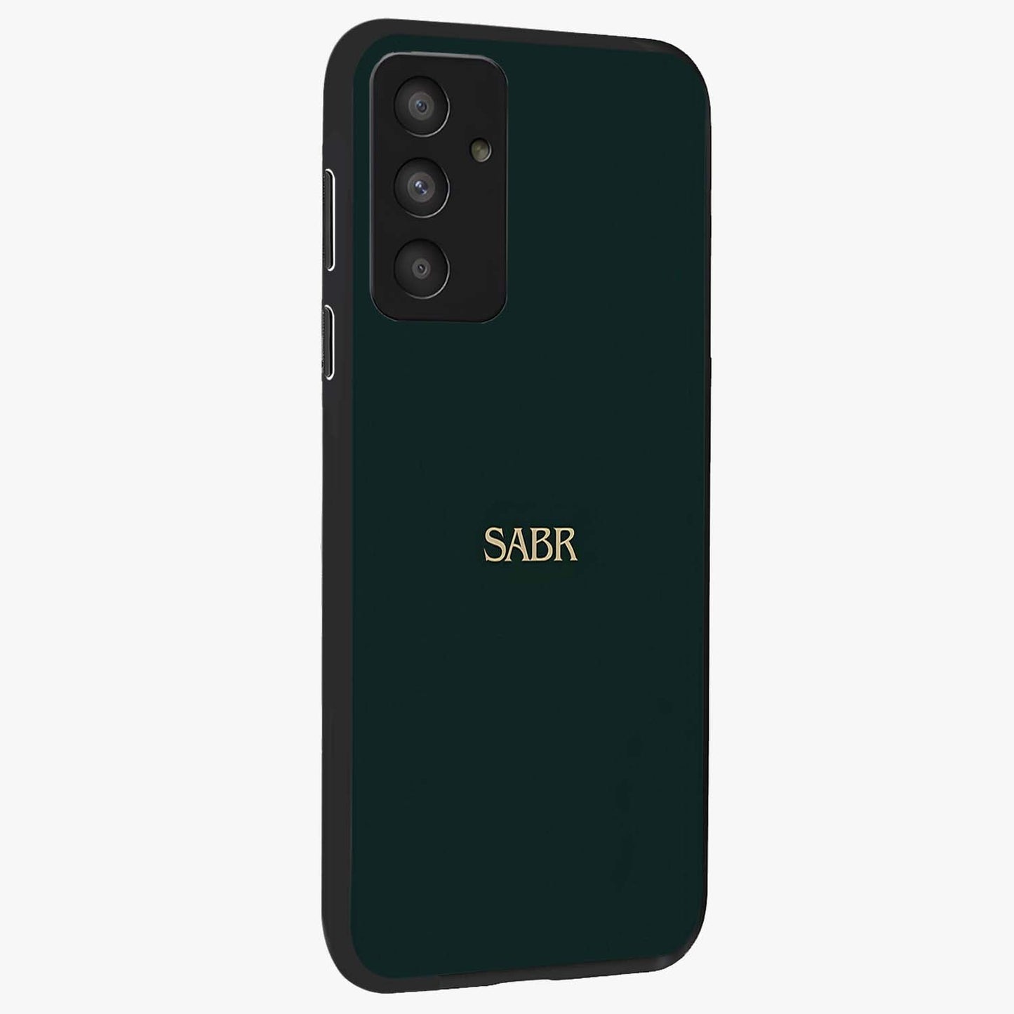 Sabr Minimal Patience Glass Case upright view showcasing calm minimalist artwork with motivational patience theme.