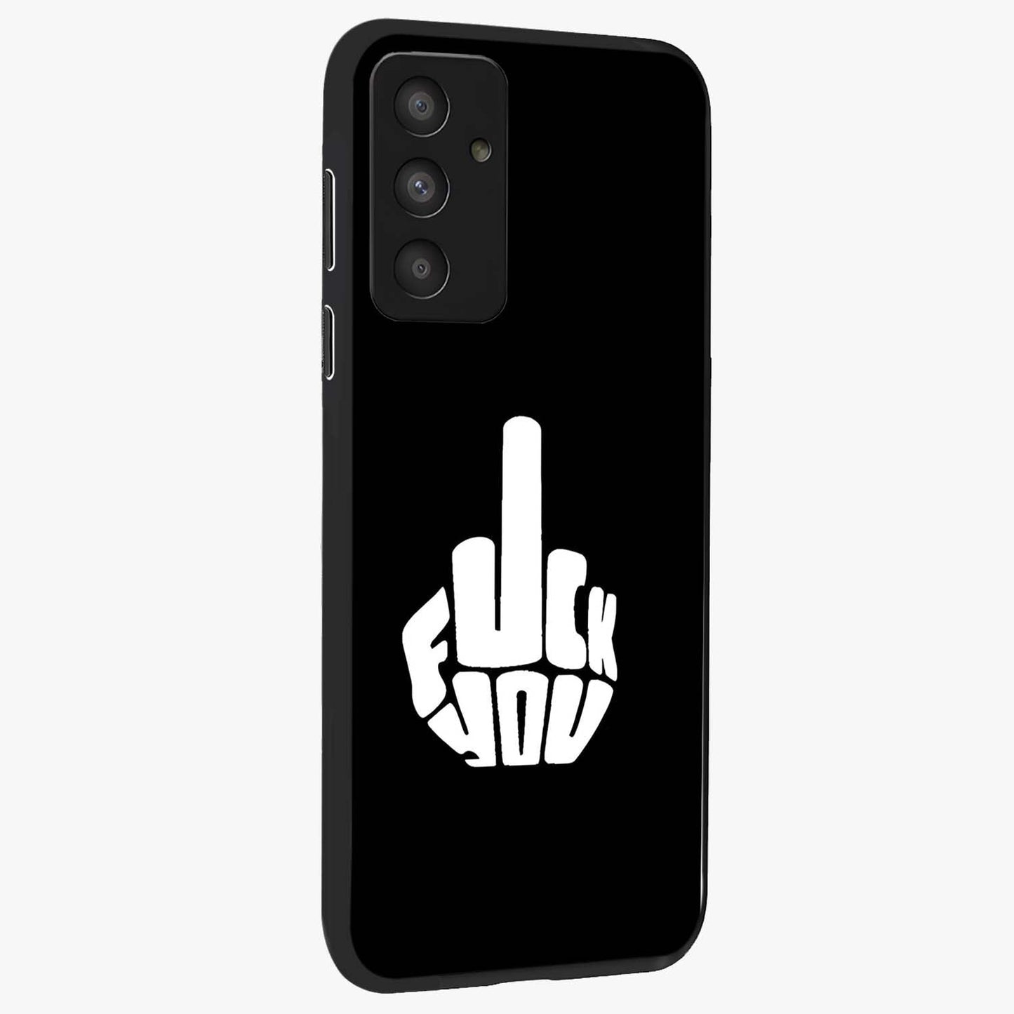 Rebel Mode On Glass Case upright view showcasing striking statement artwork with bold rebellious theme.
