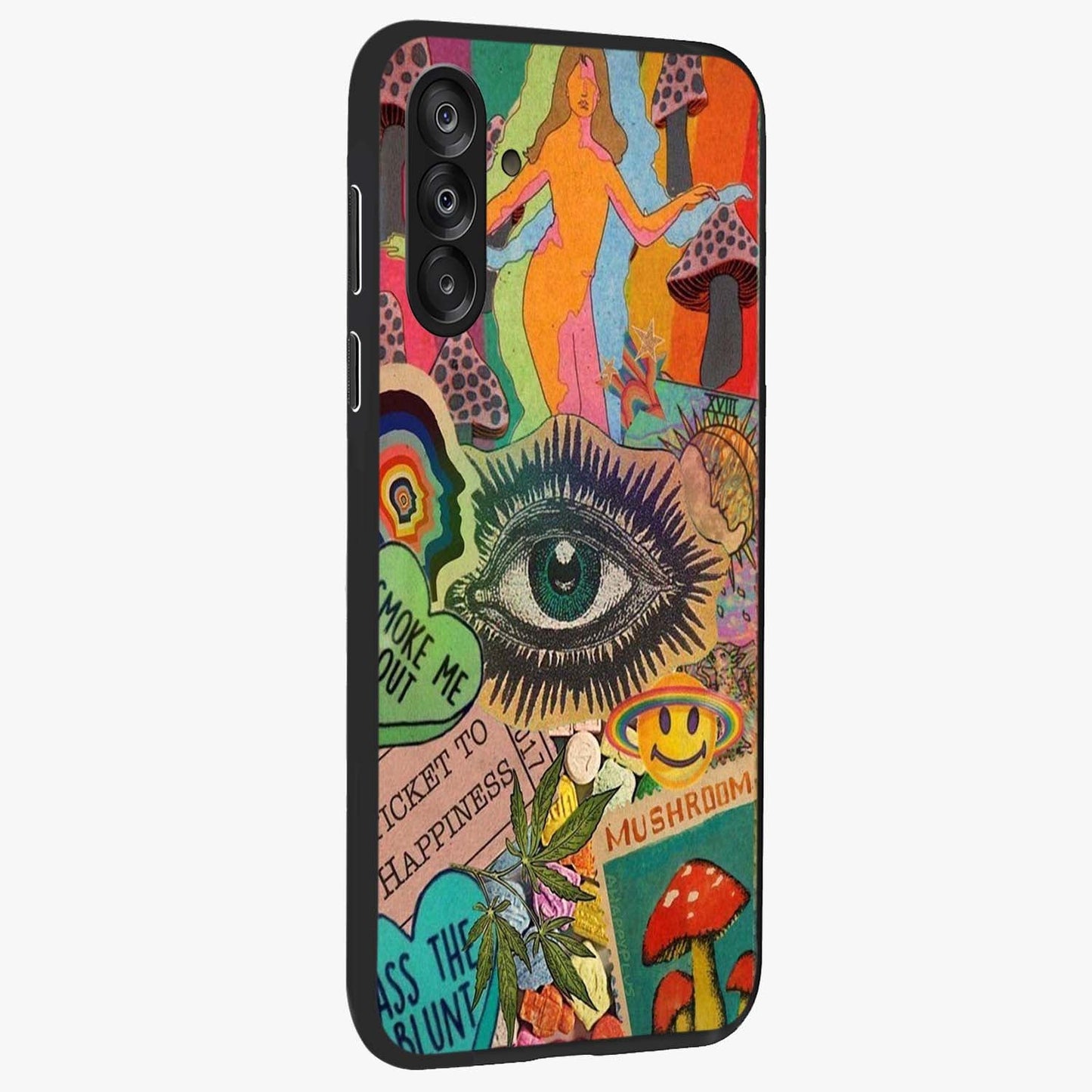 Mystic Eye Wonderland Glass Case upright view showcasing symbolic eye artwork with mysterious fantasy theme.