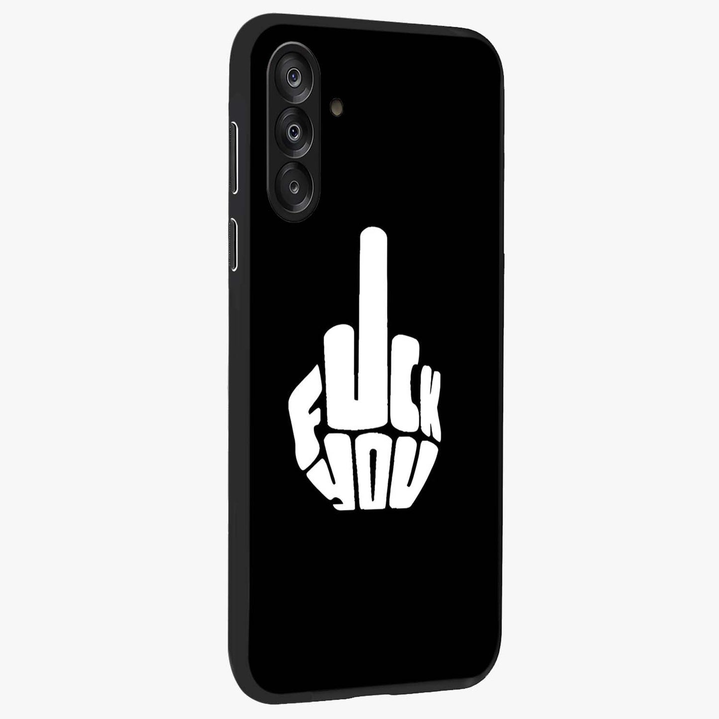 Rebel Mode On Glass Case upright view showcasing striking statement artwork with bold rebellious theme.