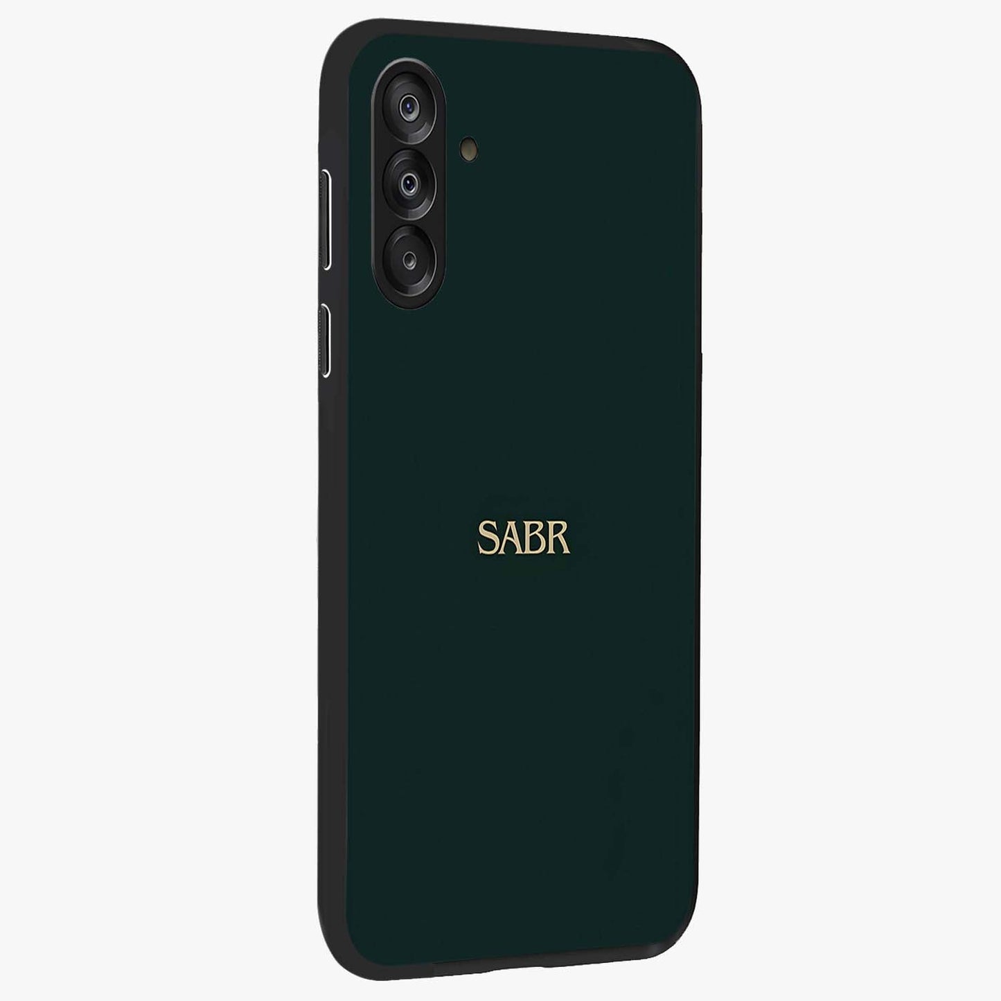 Sabr Minimal Patience Glass Case upright view showcasing calm minimalist artwork with motivational patience theme.