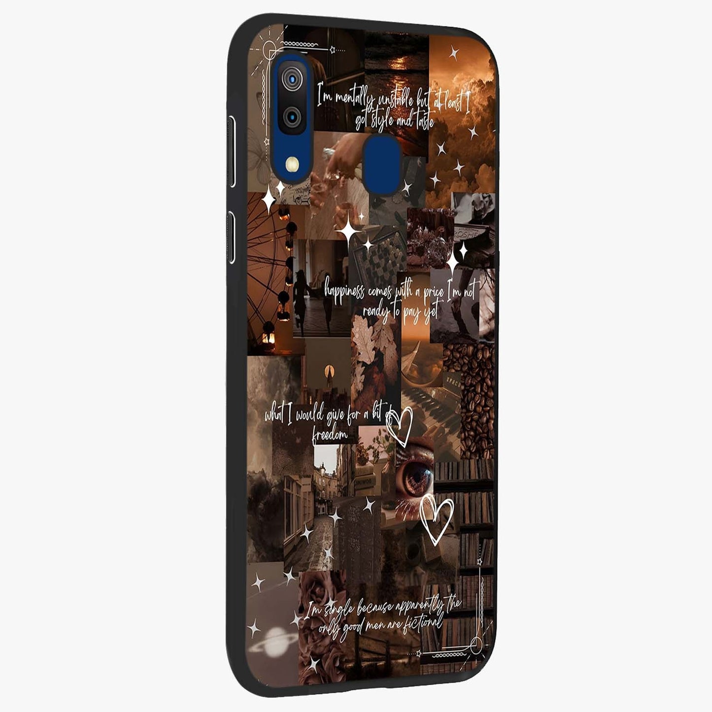 Bittersweet Aesthetic Chaos Glass Case upright view showcasing bold artistic chaos design with modern aesthetic style.