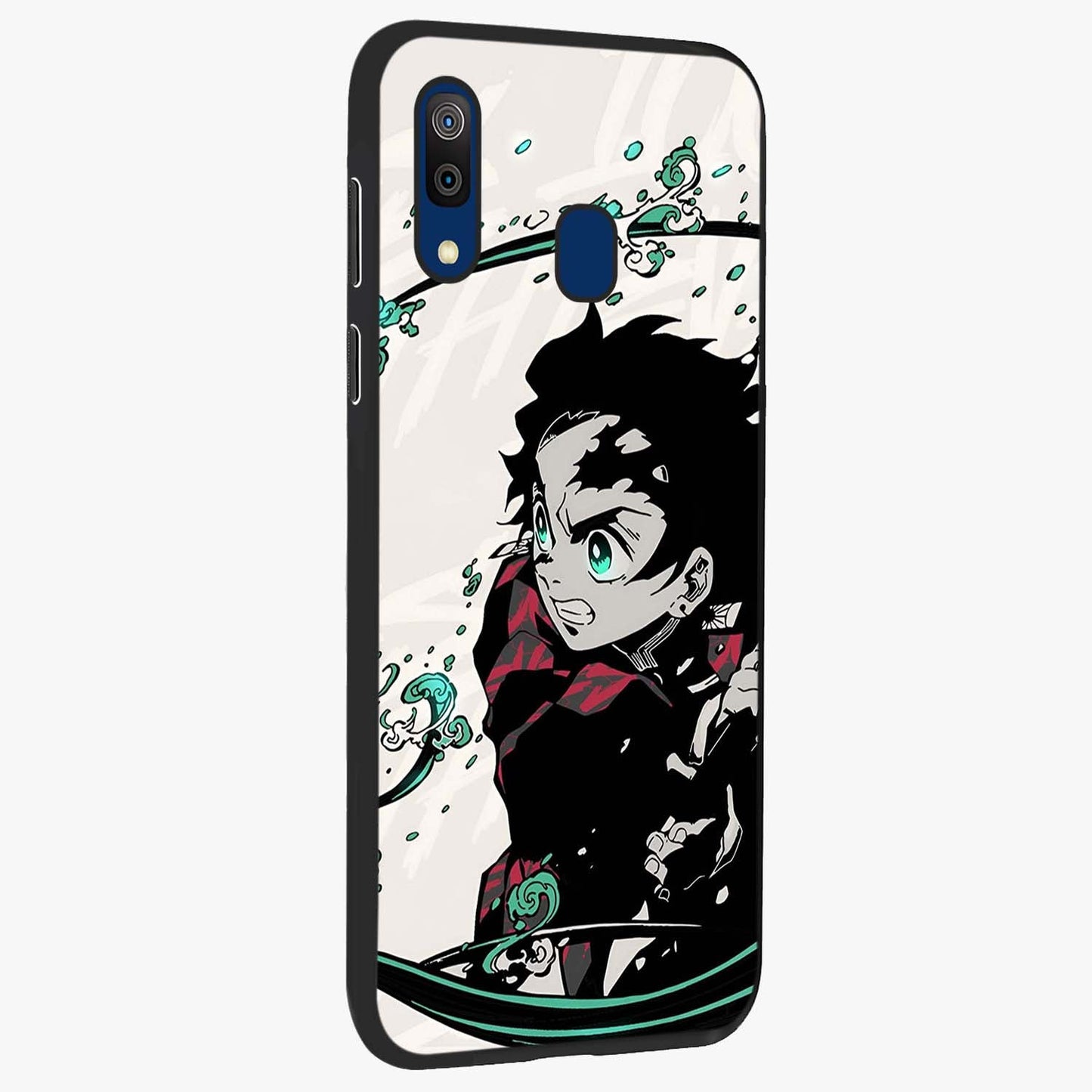 Demon Slayer Glass Case upright view showcasing powerful anime artwork with intense warrior theme.